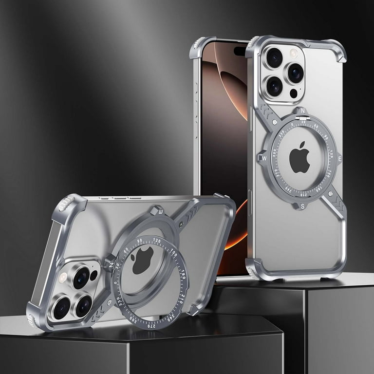 Premium Metal Finish Kickstand Case - Grey