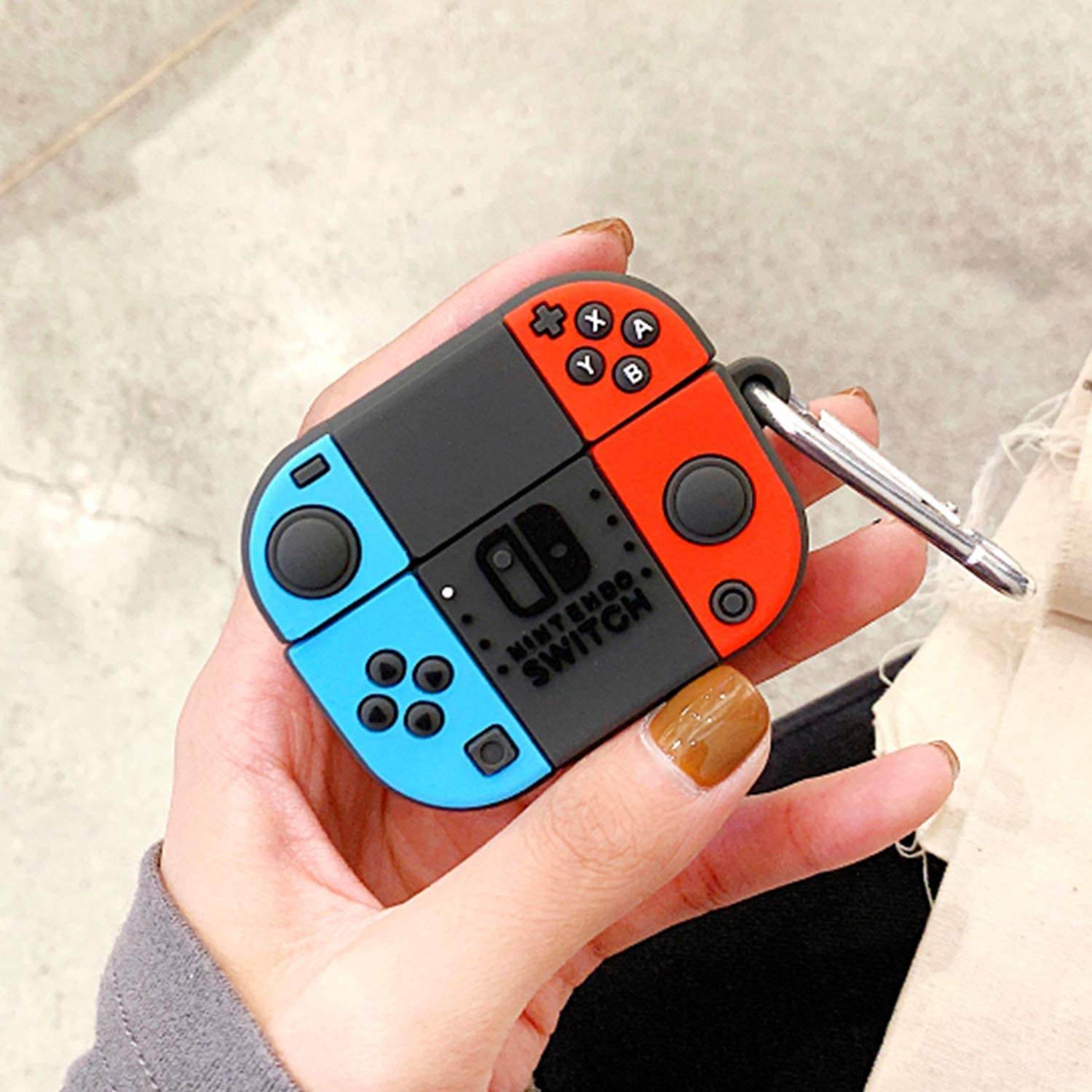 Airpod's Pro Cute Silicone Protective Cartoon Gaming Control Case - Red Blue - Guleel