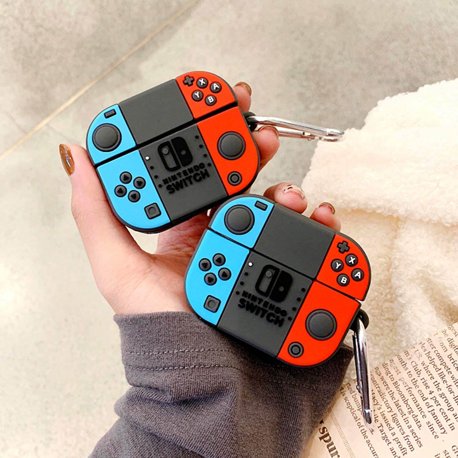 Airpod's Pro 2 Cute Gaming Control Cartoon Silicone Case - Red Blue - Guleel