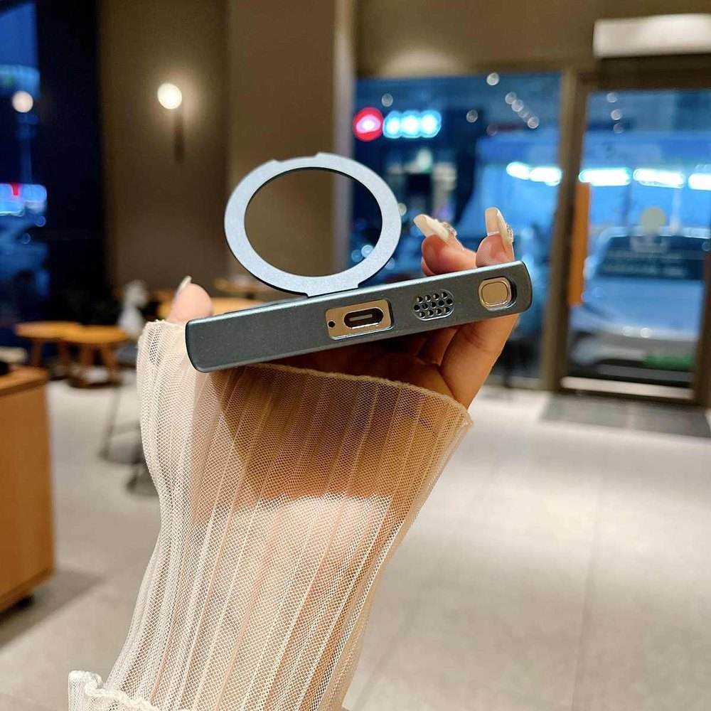 Samsung Galaxy S25 Ultra Magnetic Ring Holder Stand Mag-Safe Kickstand Shockproof Phone Case - Coffee - Guleel