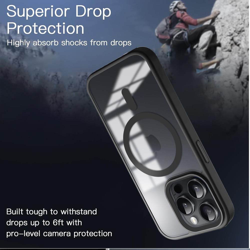 iPhone 12 Pro Max Premium MagSafe Shockproof Back Case Cover - Black - Guleel