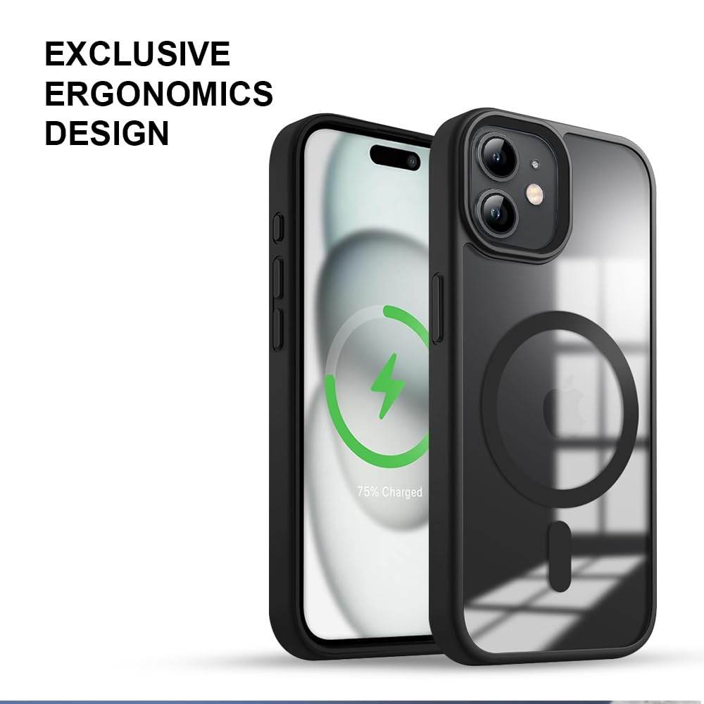 iPhone 12 Mini Premium MagSafe Shockproof Back Case Cover - Black - Guleel