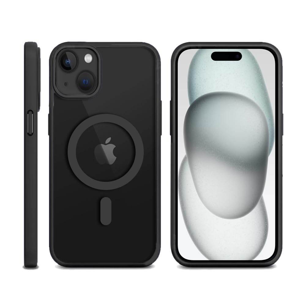 iPhone 15 Premium MagSafe Shockproof Back Case Cover - Black - Guleel