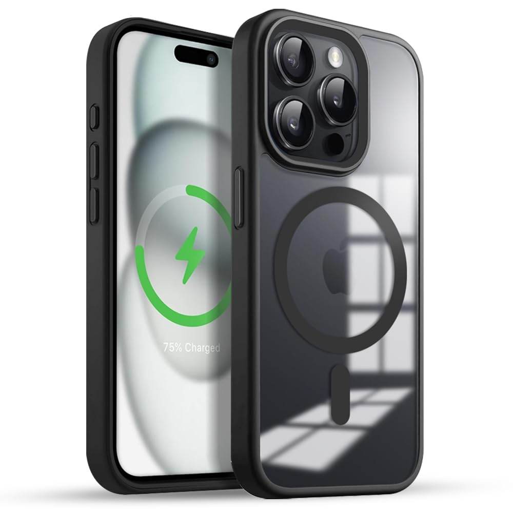 iPhone 16 Pro Premium MagSafe Shockproof Back Case Cover - Black - Guleel