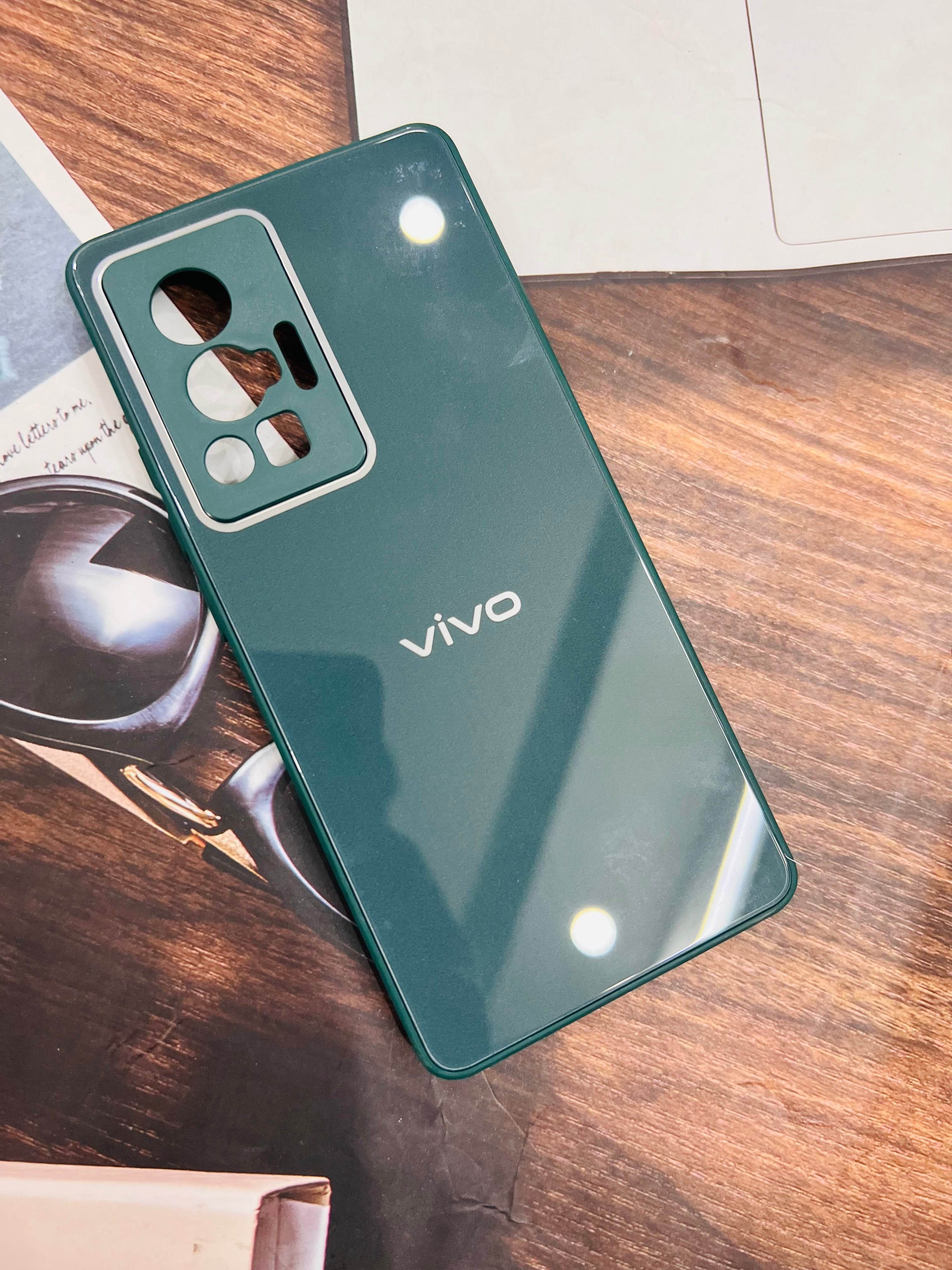 Vivo X70 Pro Premium Shockproof Glass Case Cover - Dark Green - Guleel