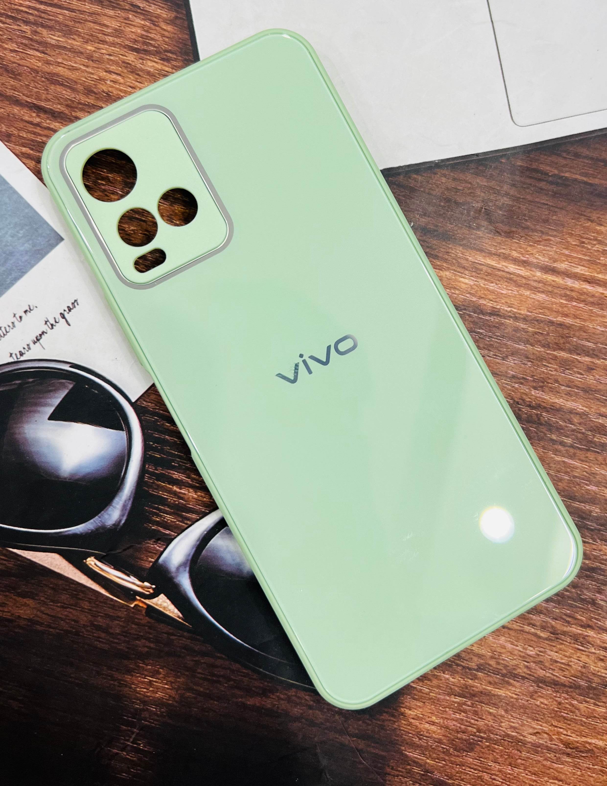 Vivo Y21 / Y33s Premium Shockproof Glass Case Cover - Mint Green - Guleel