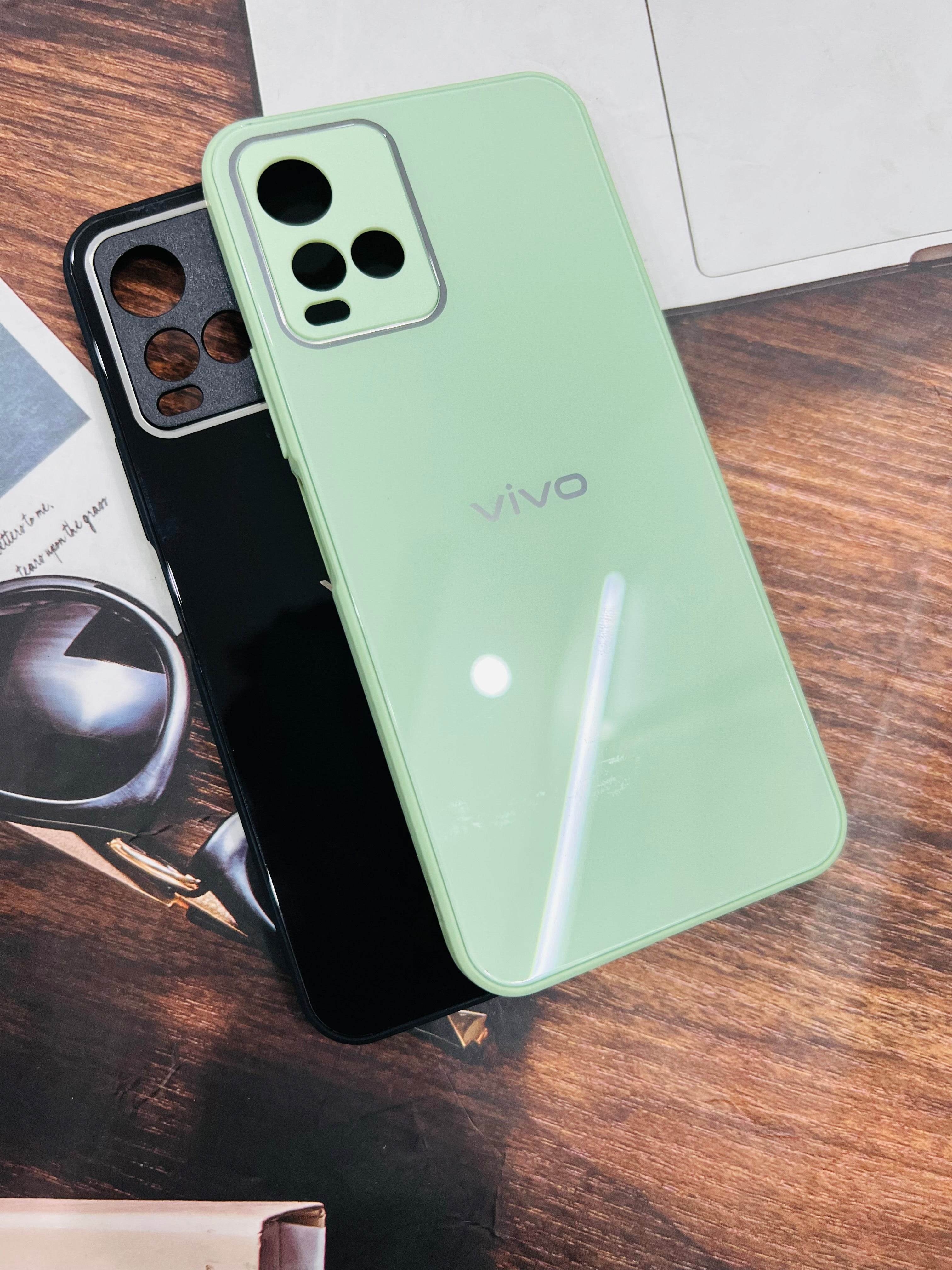 Vivo Y21 / Y33s Premium shockproof Glass Case Cover - Black - Guleel