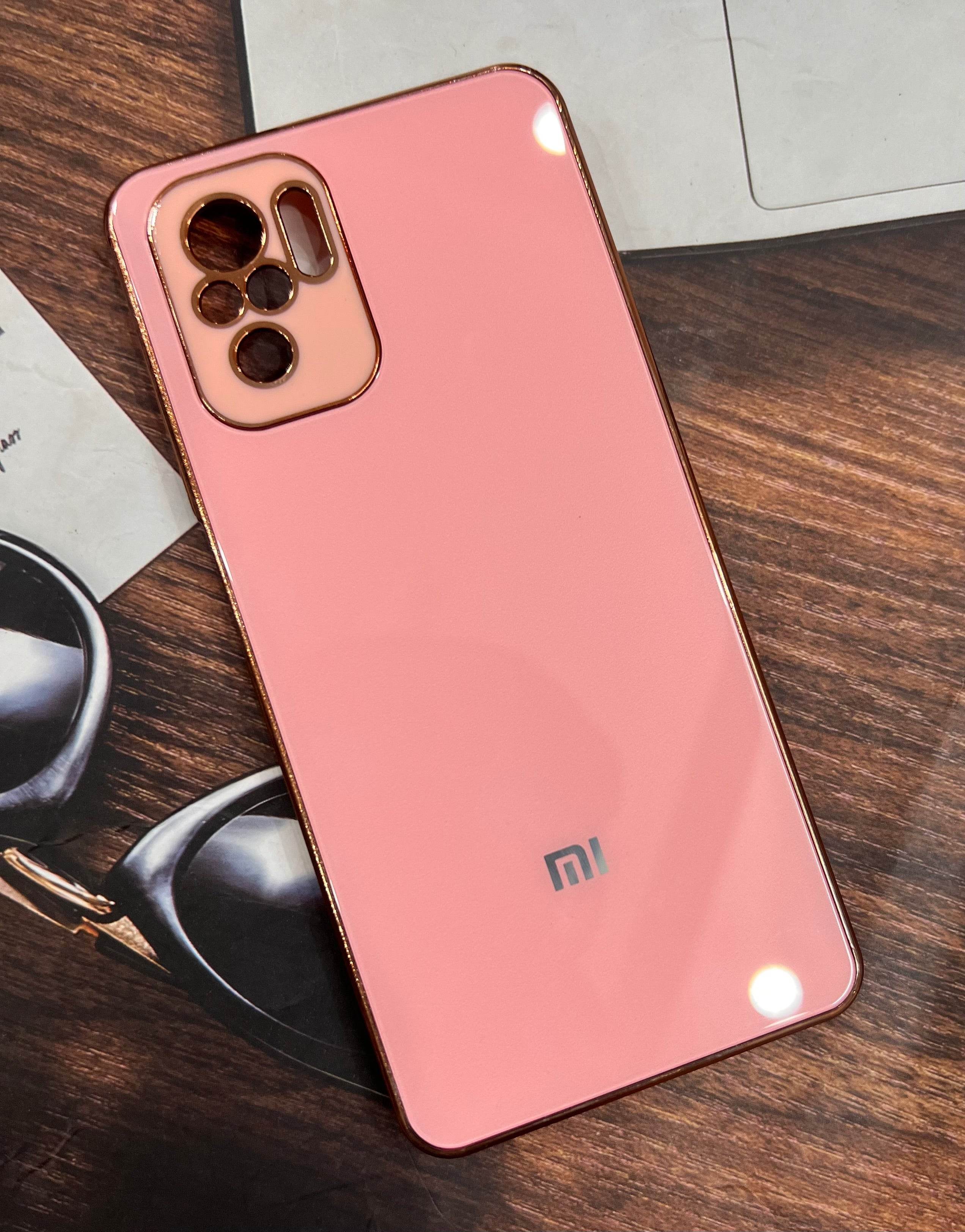 Redmi Note 10s / Note 10 5G Premium shockproof Glass Case Cover - Pink - Guleel