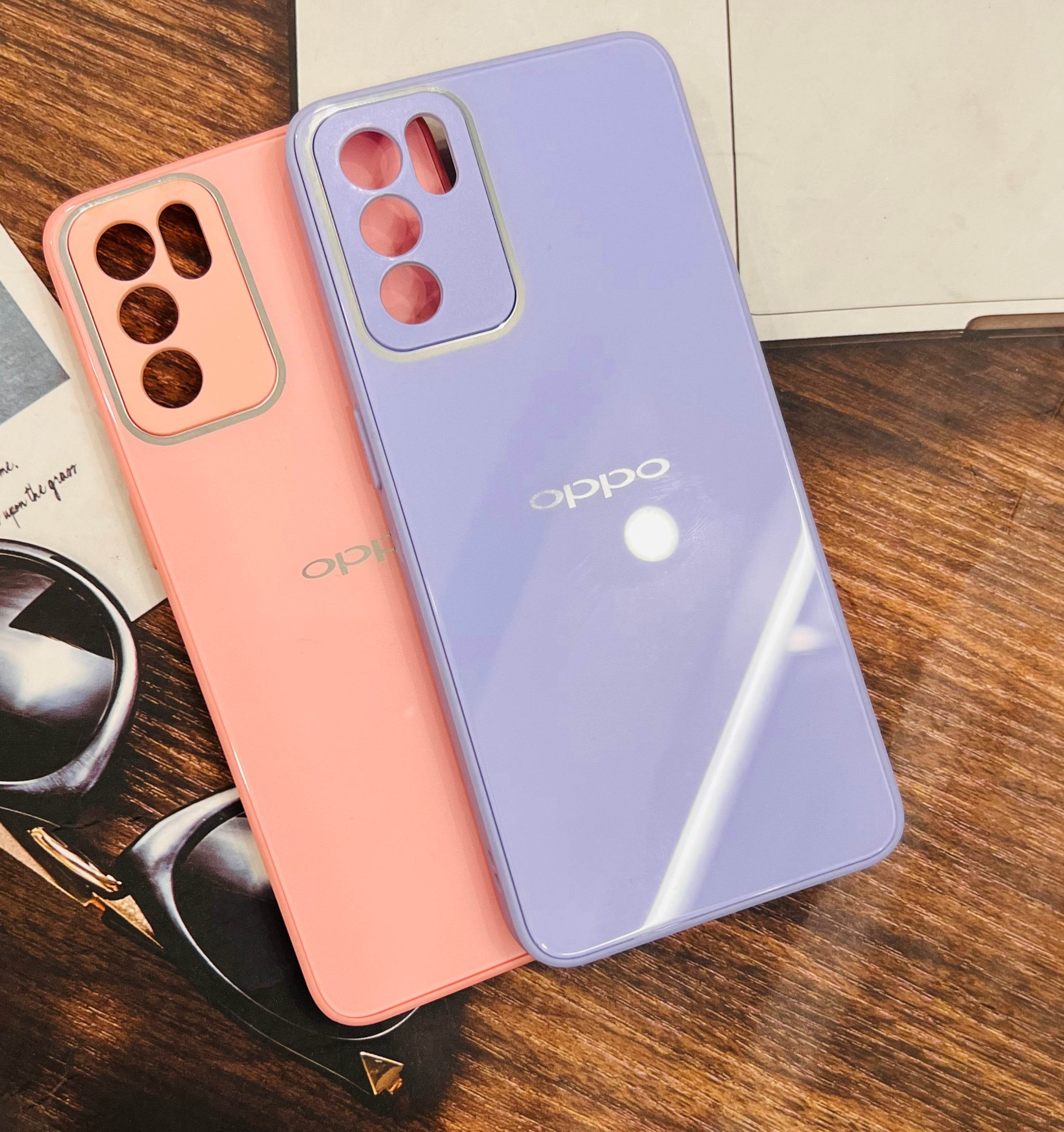 Oppo Reno 6 5G Premium shockproof Glass Case Cover - Pink - Guleel
