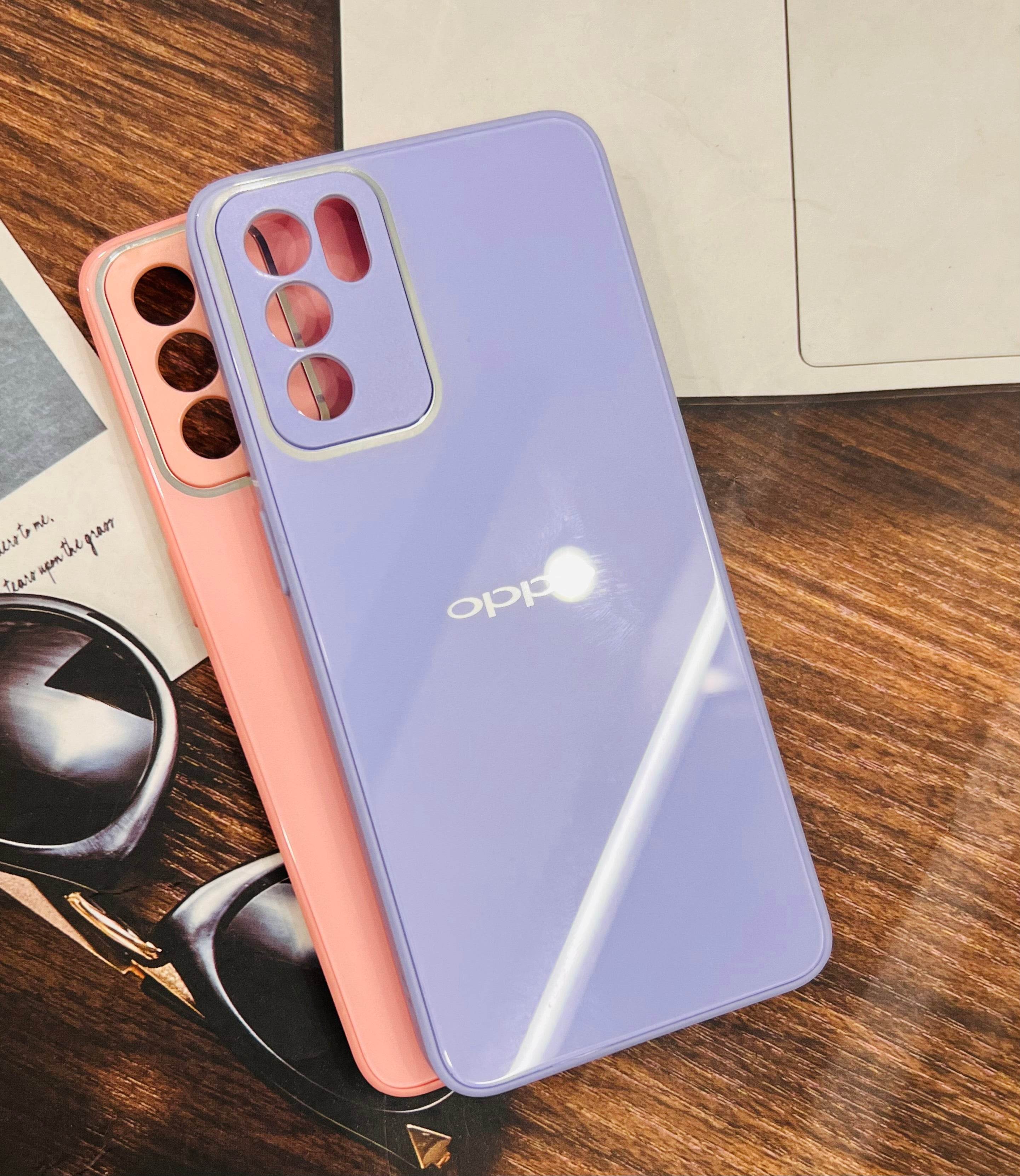 Oppo Reno 6 5G Premium shockproof Glass Case Cover - Pink - Guleel