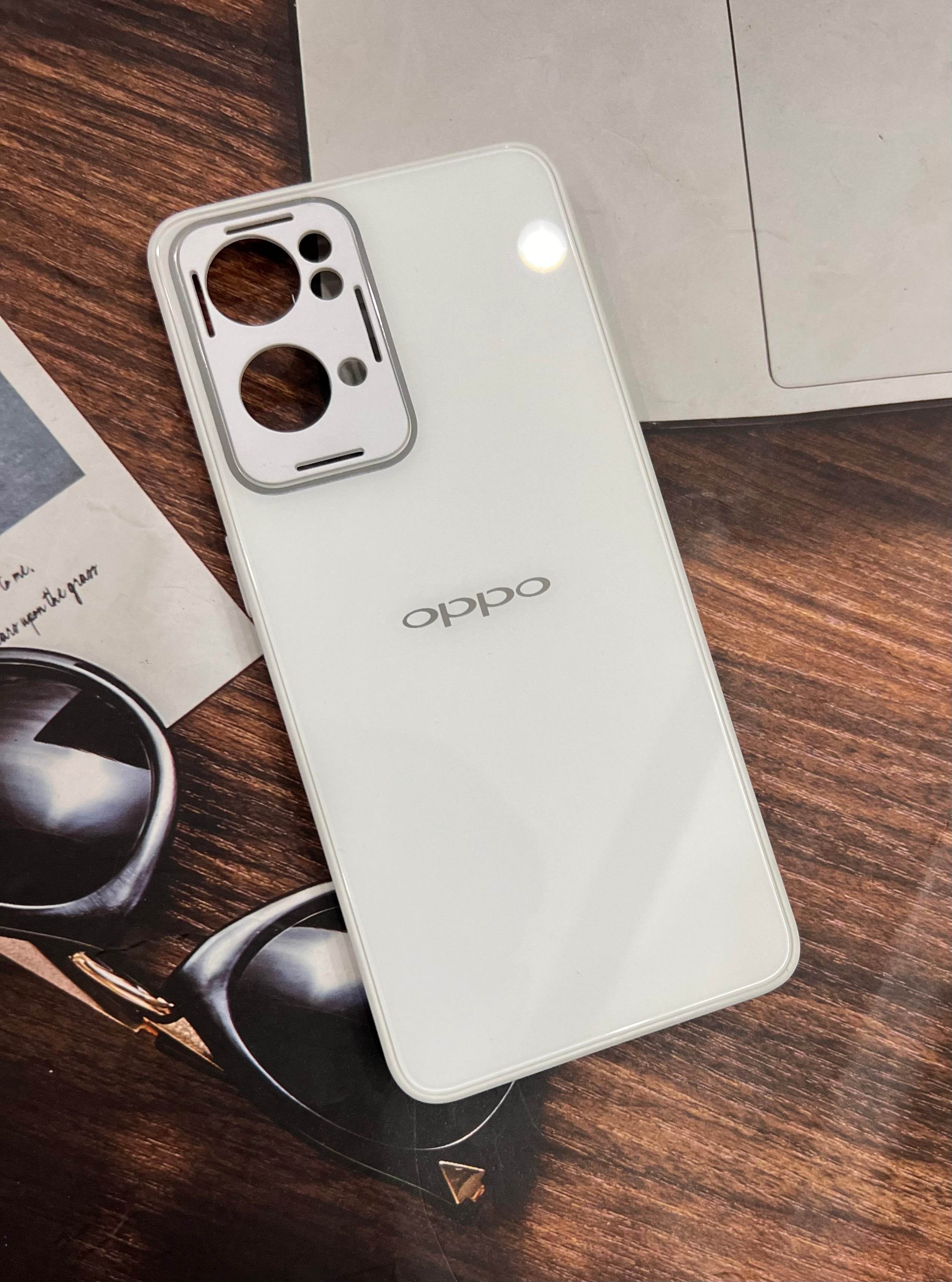 Oppo Reno 7 Pro 5G Premium shockproof Glass Case Cover - White - Guleel
