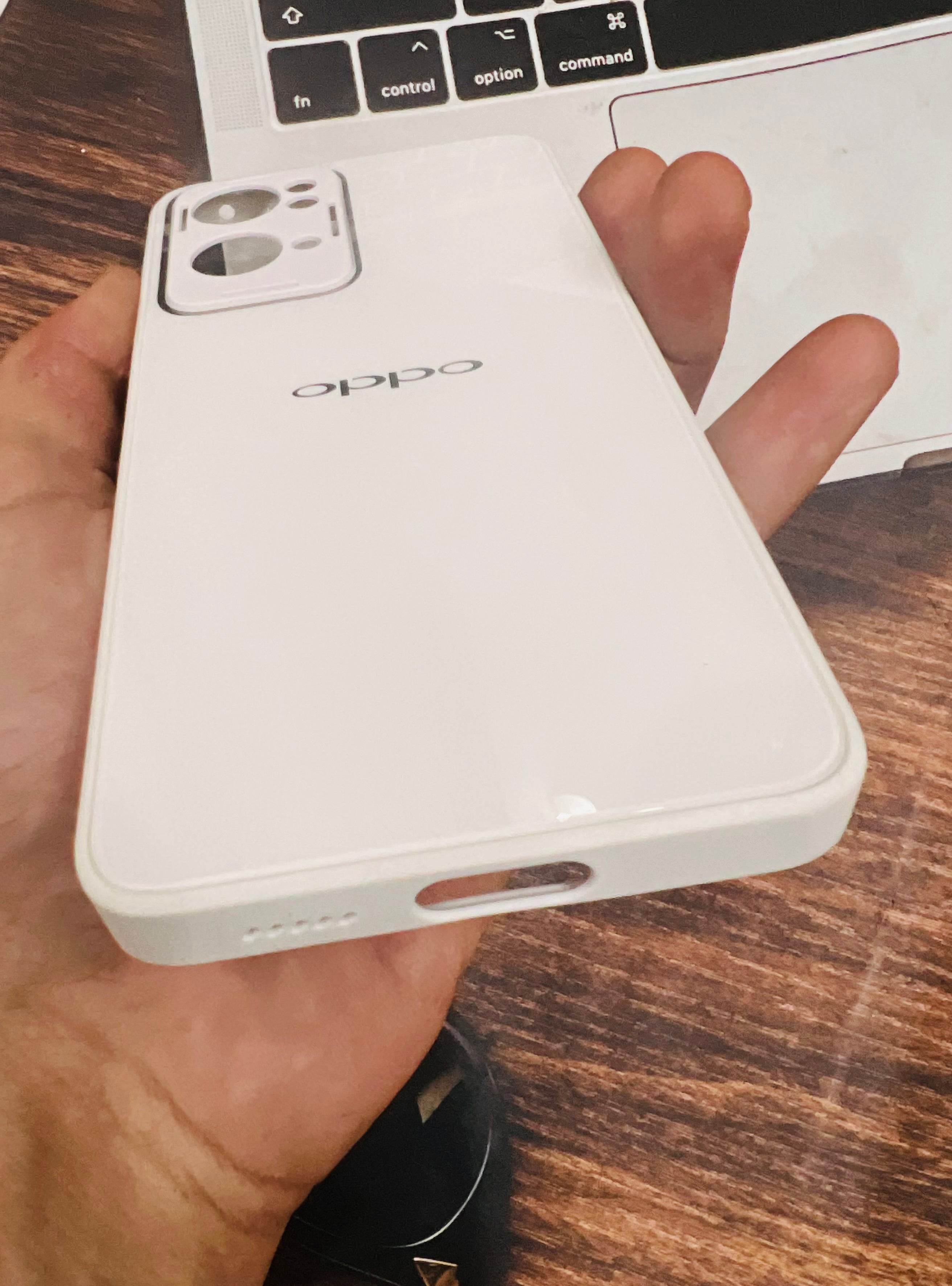Oppo Reno 7 Pro 5G Premium shockproof Glass Case Cover - White - Guleel