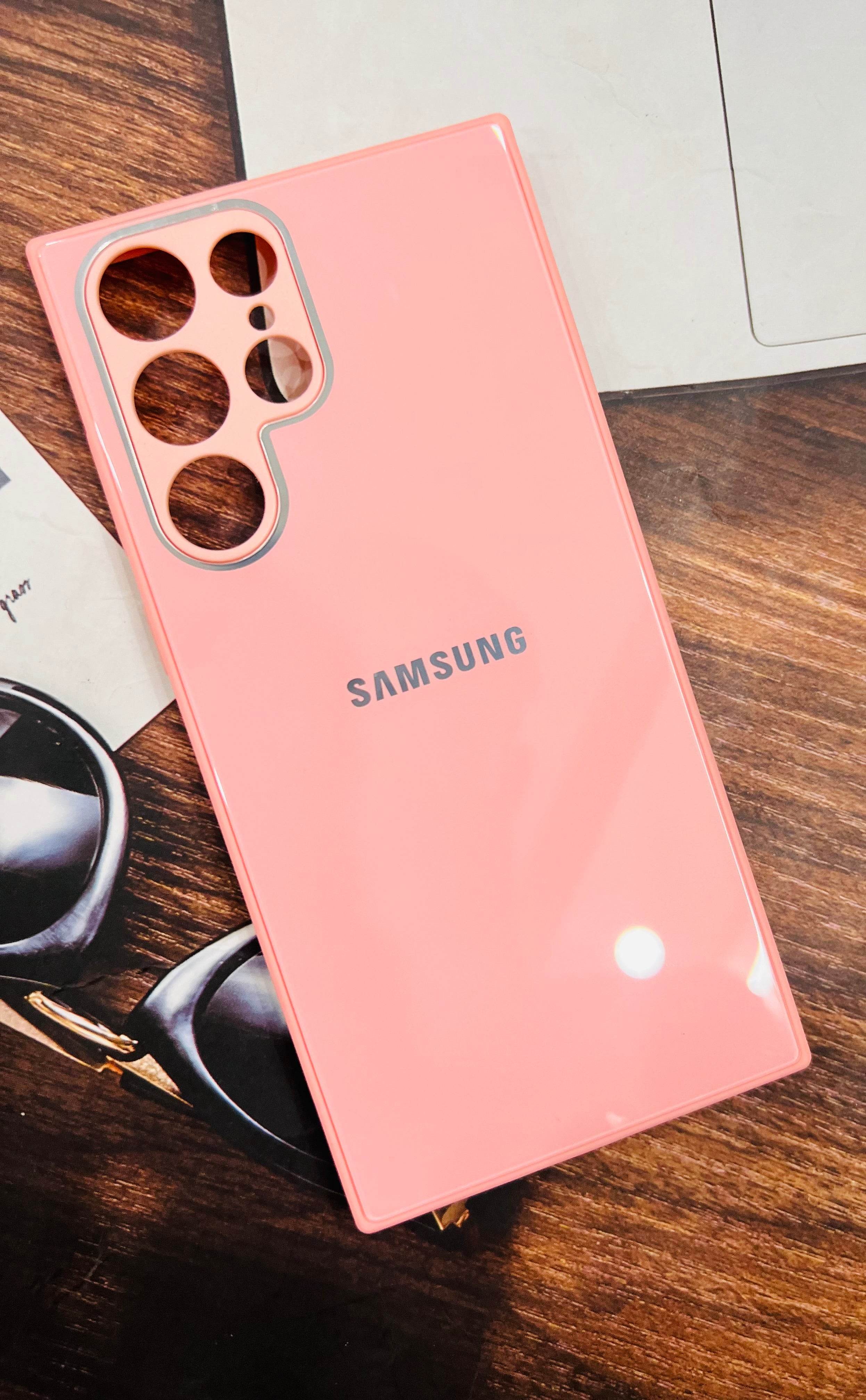 Samsung Galaxy S22 Ultra Premium shockproof Glass Case Cover - Pink - Guleel