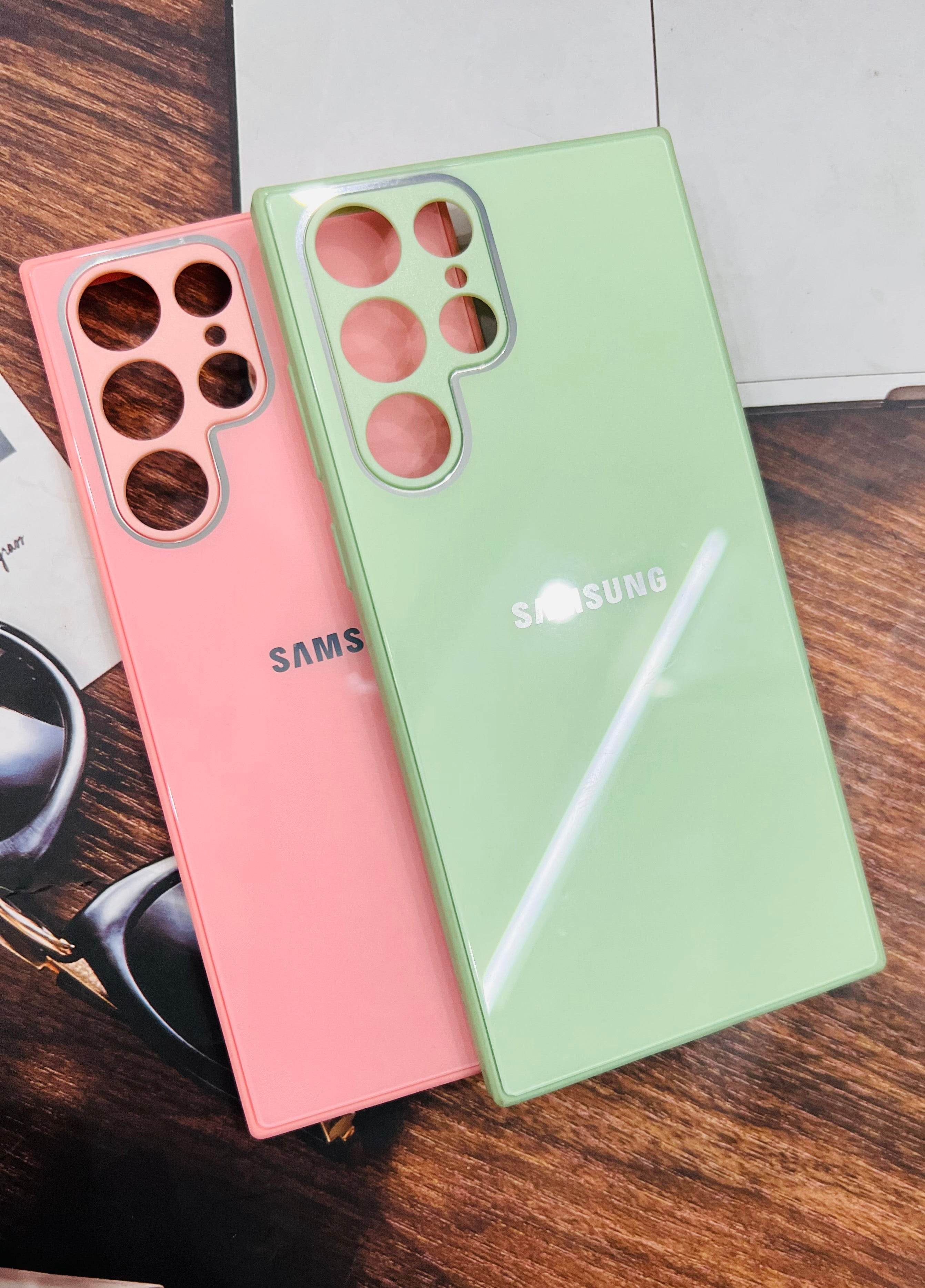 Samsung Galaxy S22 Ultra Premium shockproof Glass Case Cover - Pink - Guleel