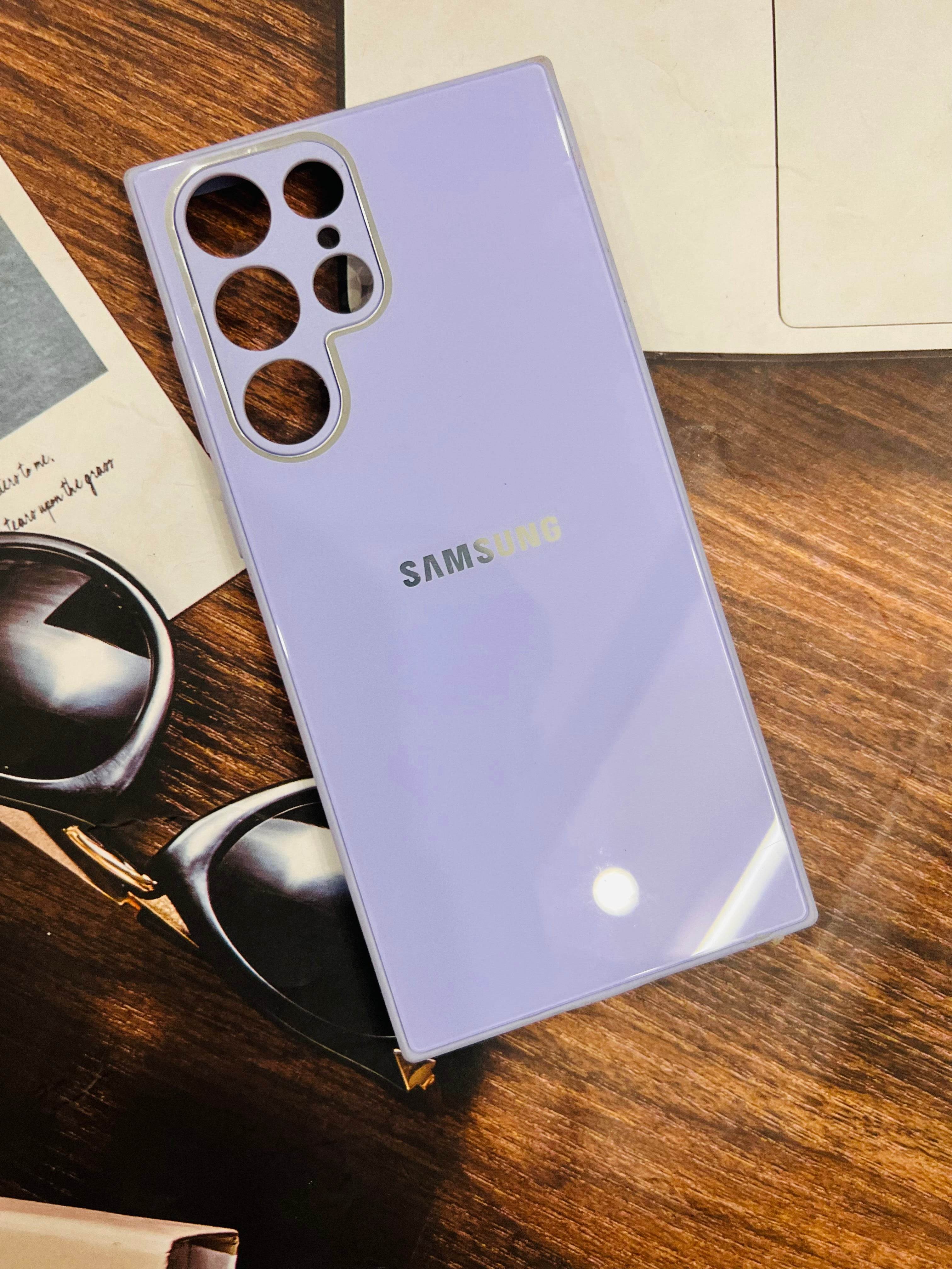 Samsung Galaxy S22 Ultra Premium shockproof Glass Case Cover - Light Blue - Guleel