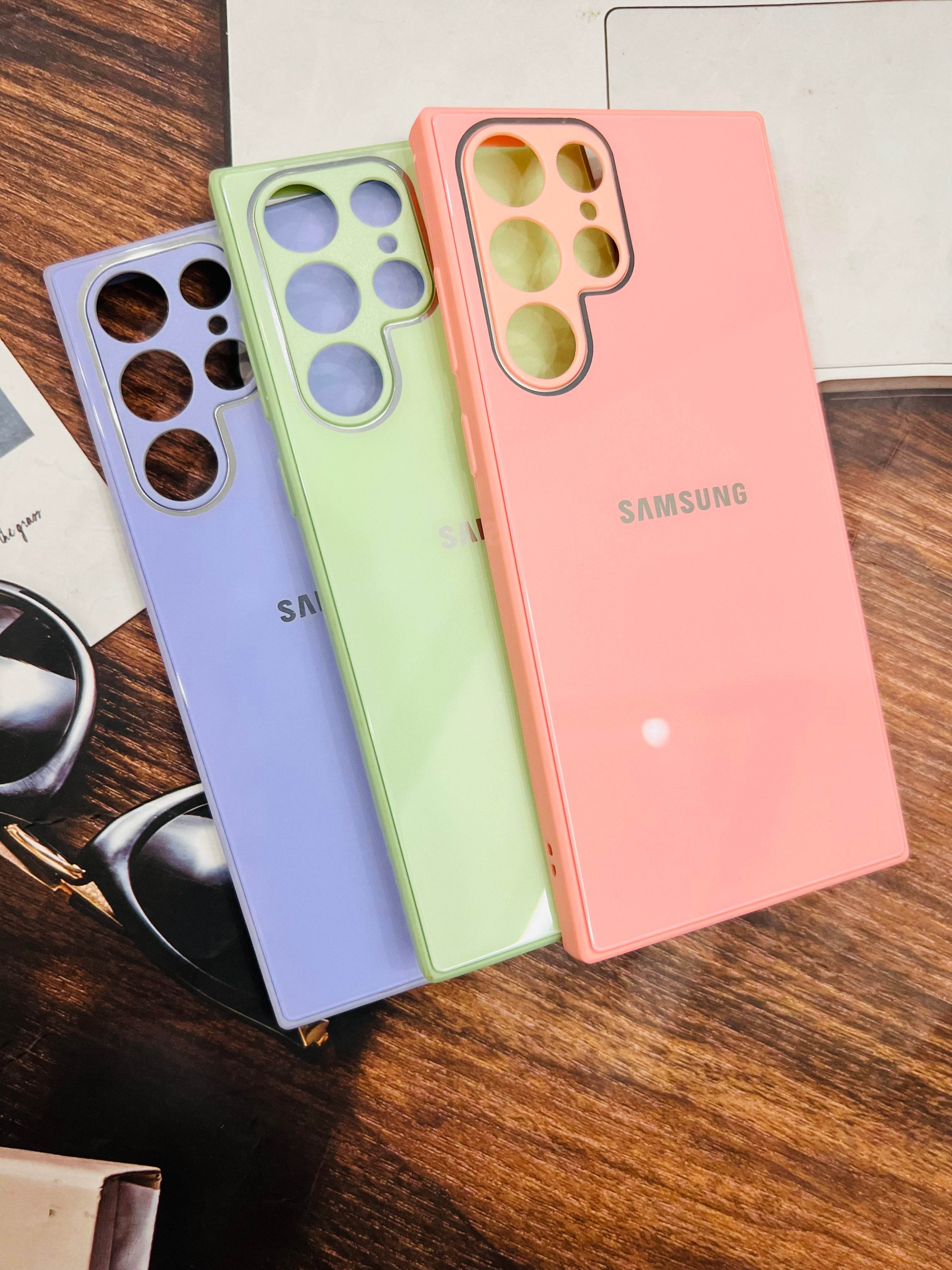 Samsung Galaxy S22 Ultra Premium shockproof Glass Case Cover - Light Blue - Guleel