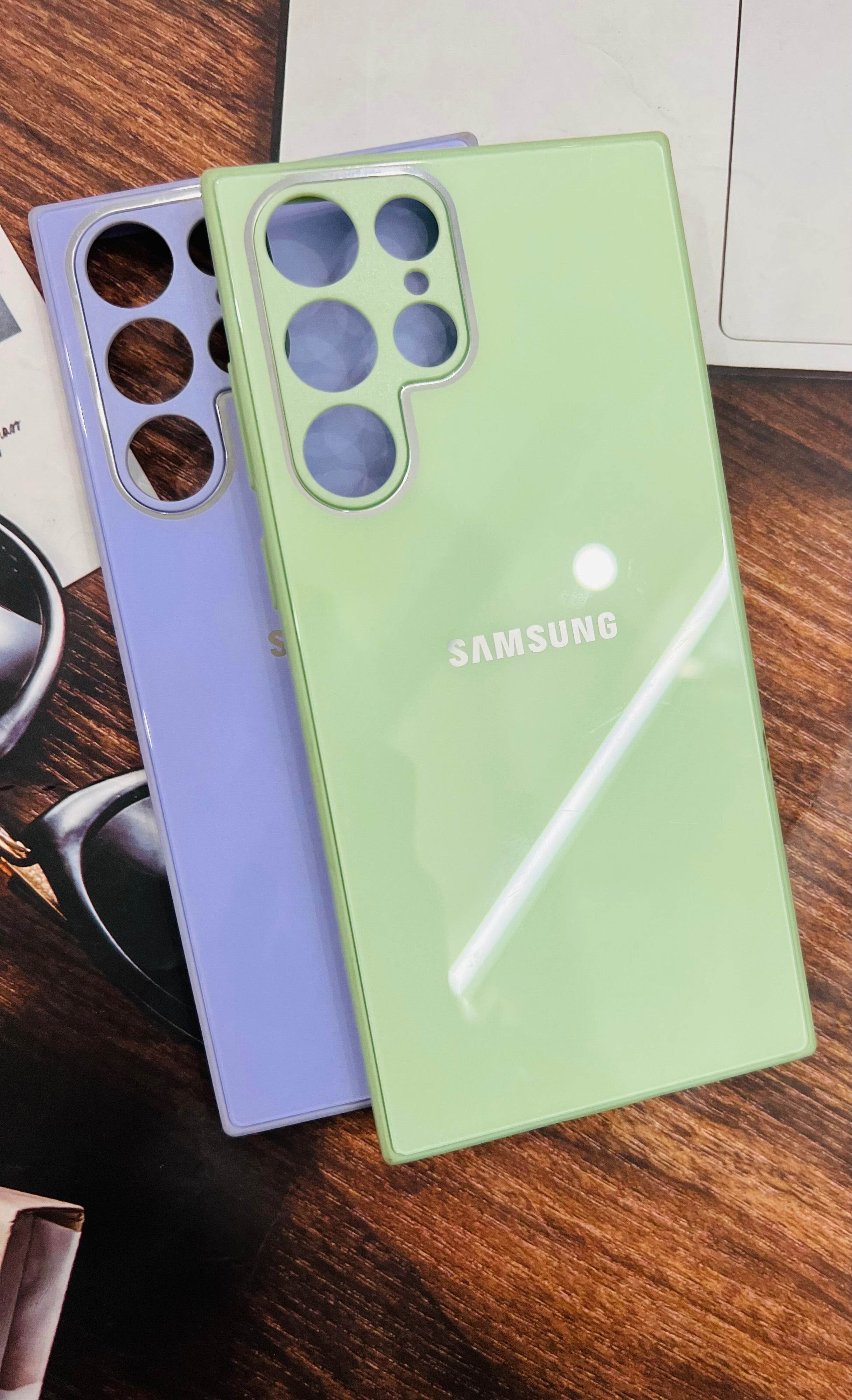 Samsung Galaxy S22 Ultra Premium shockproof Glass Case Cover - Light Blue - Guleel