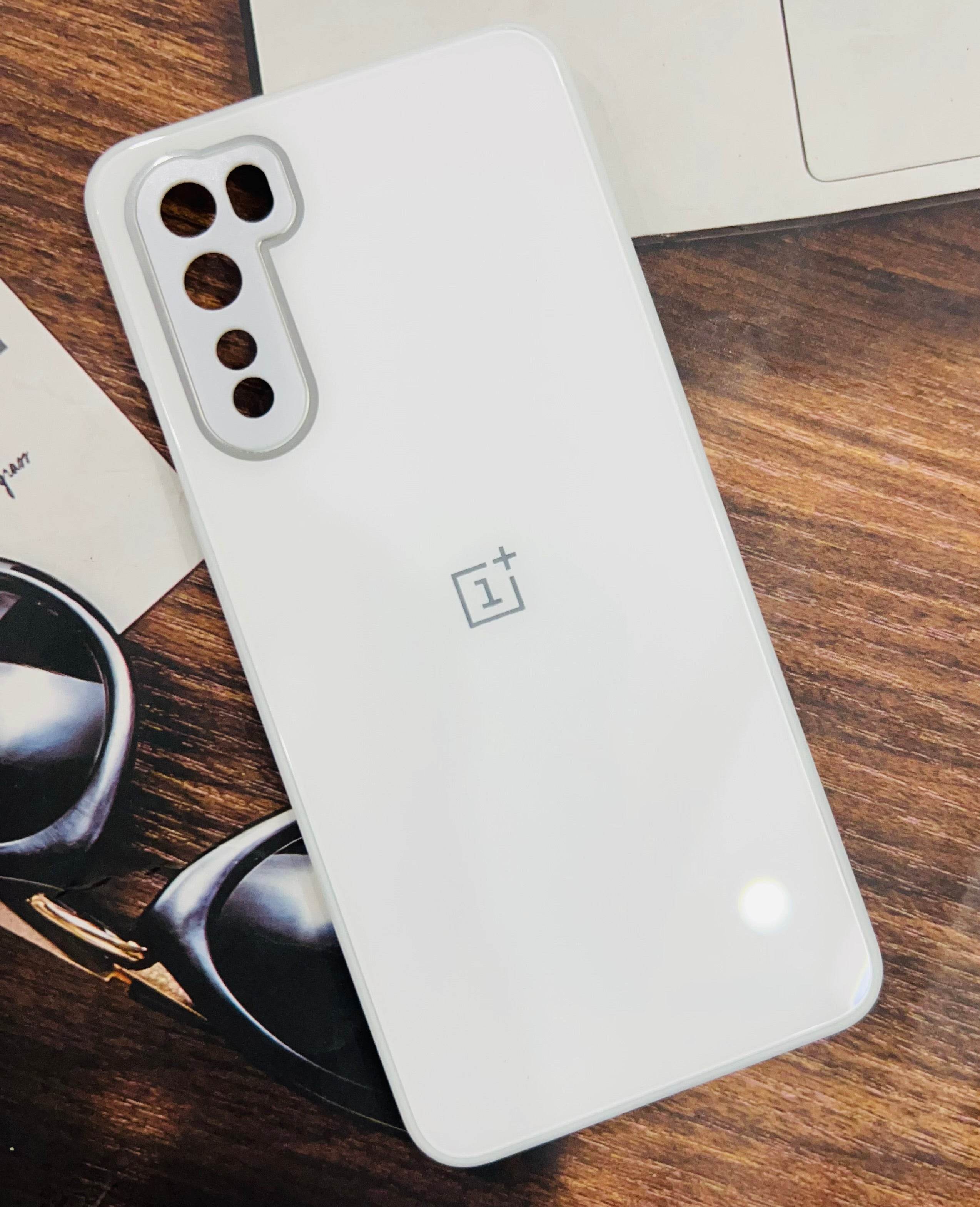OnePlus Nord Premium shockproof Glass Case Cover - White - Guleel