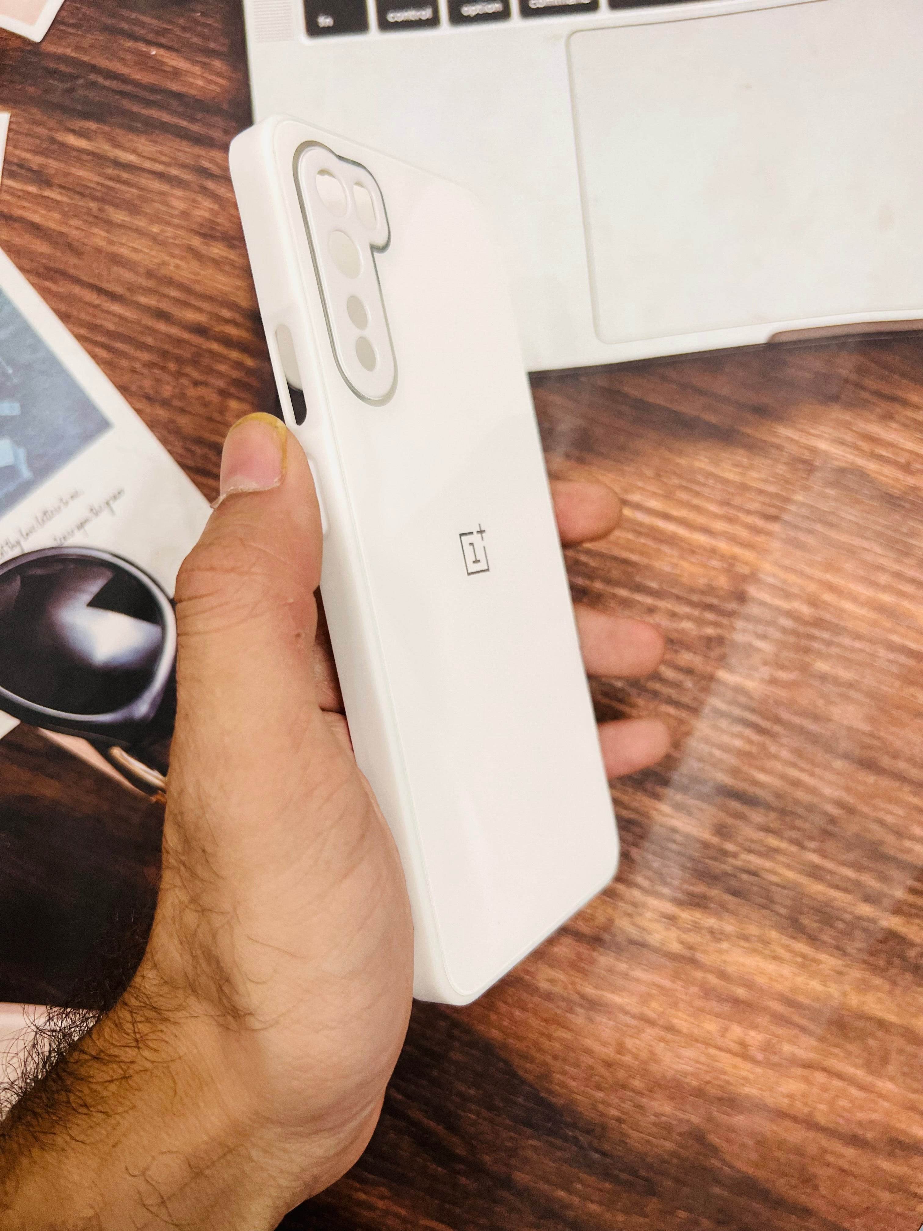 OnePlus Nord Premium shockproof Glass Case Cover - White - Guleel
