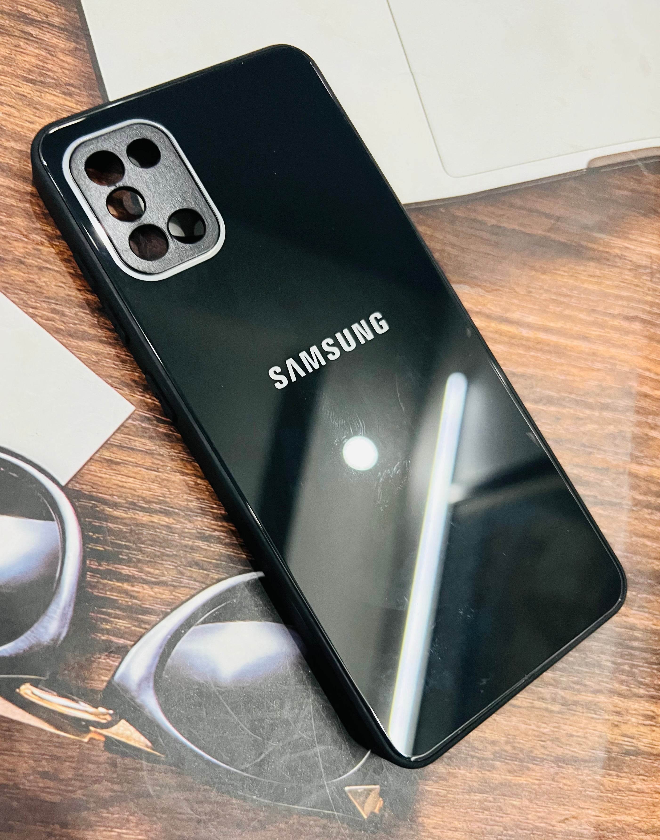 Samsung Galaxy A31 Premium Shockproof Glass Case Cover - Black - Guleel