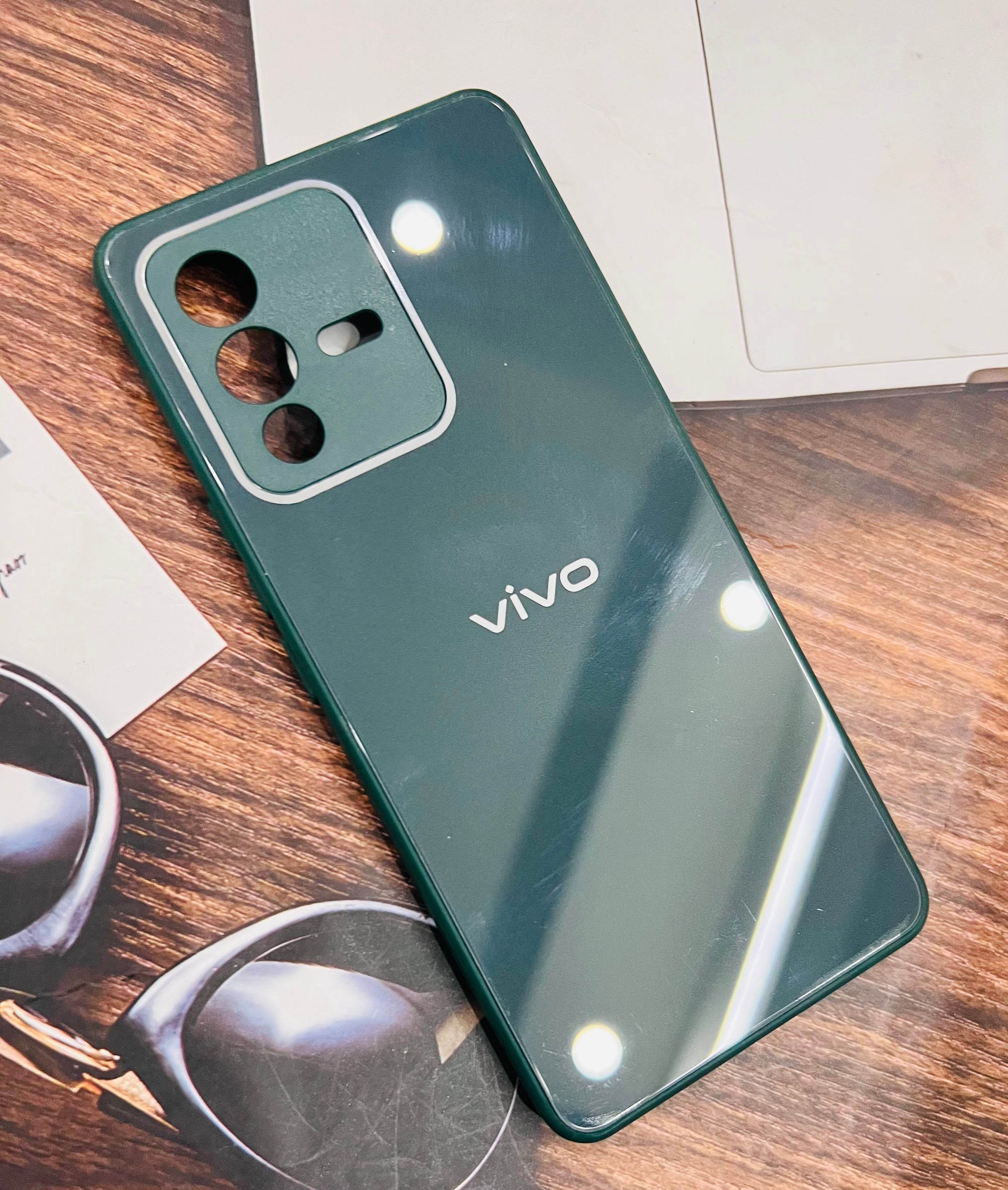 Vivo V23 Pro 5G Premium Shockproof Glass Case Cover - Dark Green - Guleel