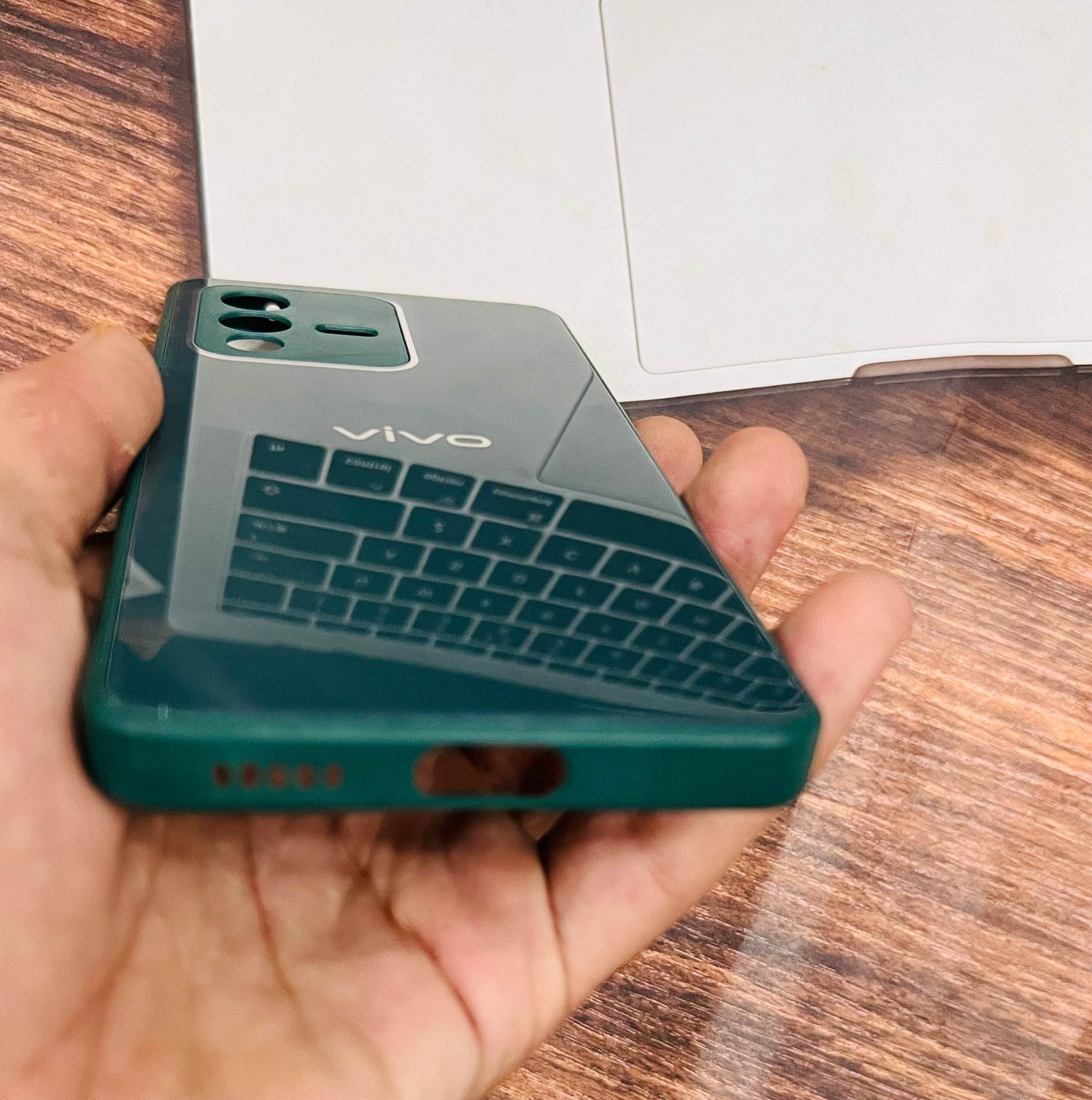 Vivo V23 Pro 5G Premium Shockproof Glass Case Cover - Dark Green - Guleel