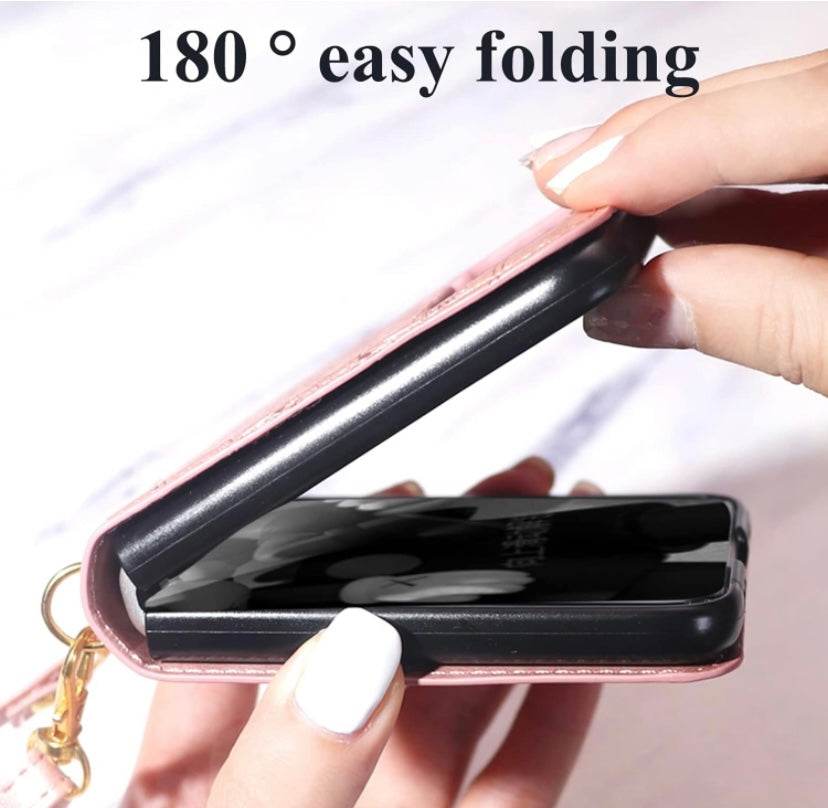 Samsung Galaxy Z Flip 3 Premium Flowers Engraving Scratch Resistant Case - Black - Guleel