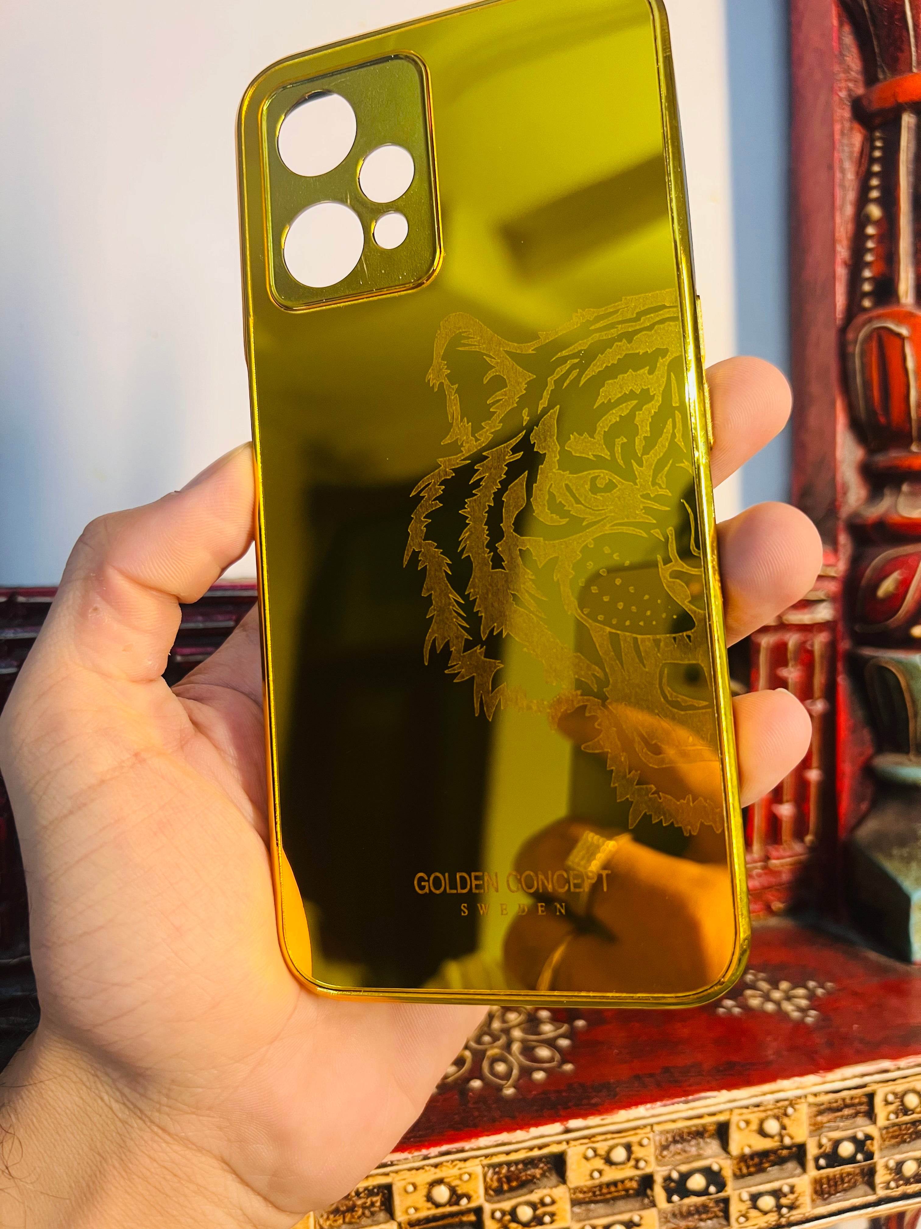 OnePlus Nord CE 2 Lite 5G Premium Gold Plated Mirror Finish Case Cover - Tiger Right - Guleel