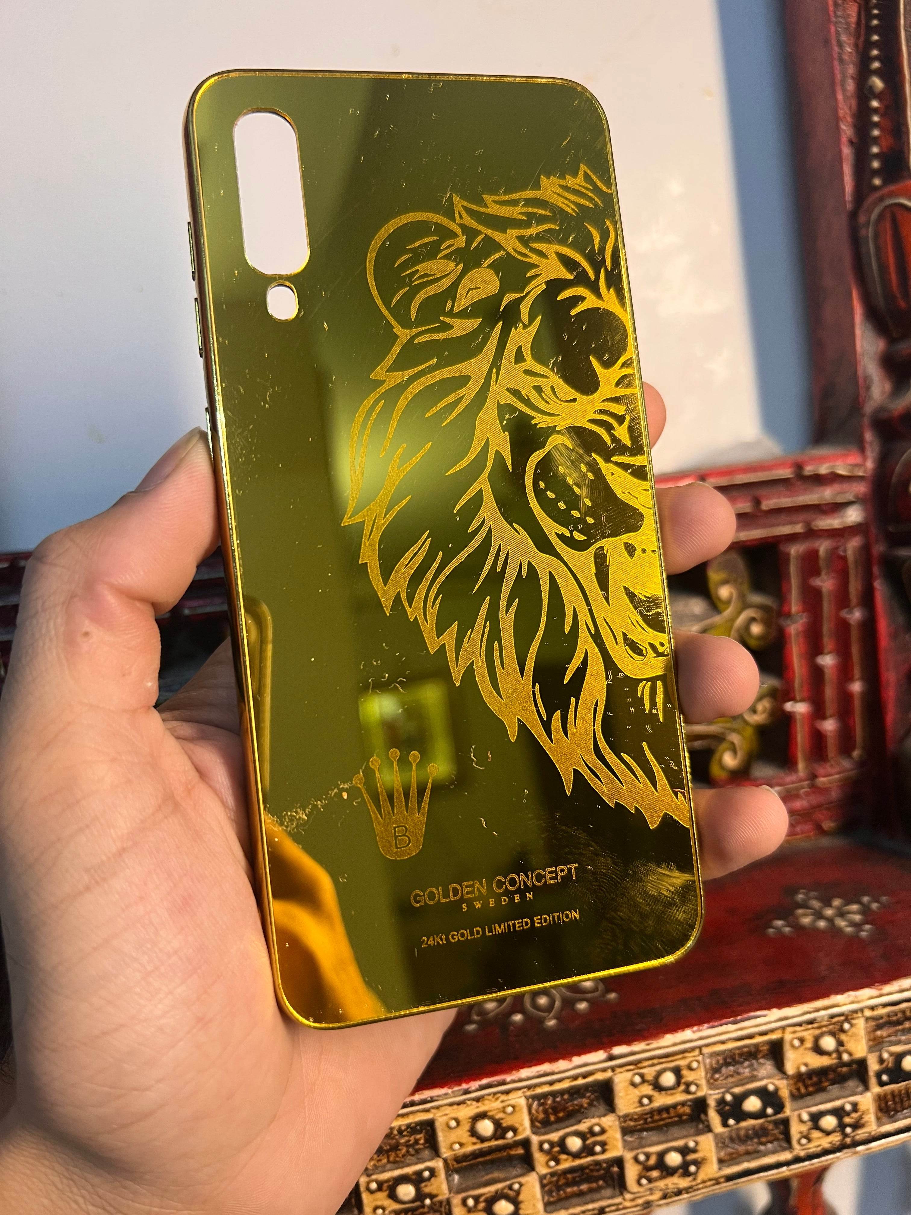 Premium Gold Plated Back Case Cover - Big Lion right - Guleel