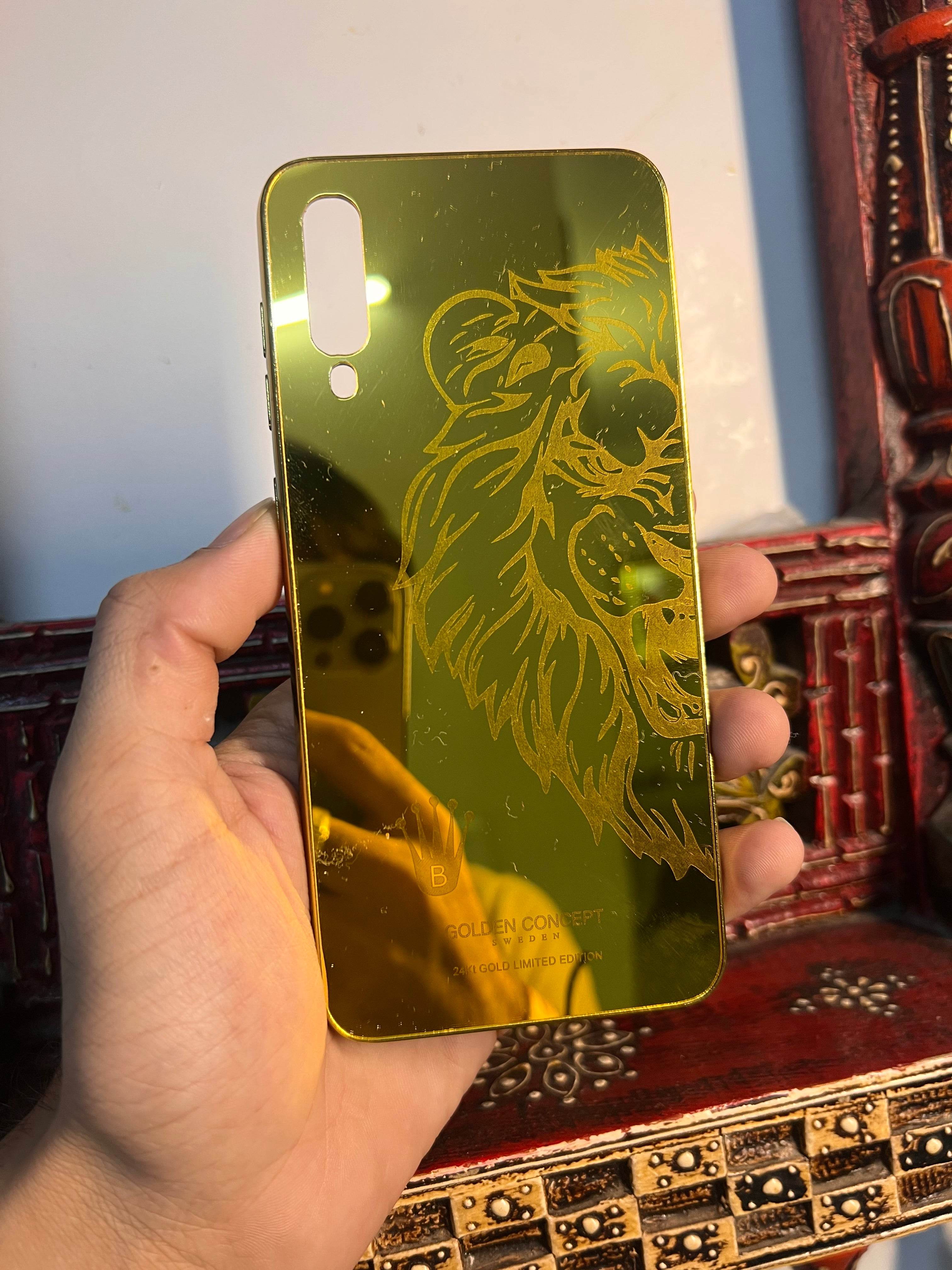 Premium Gold Plated Back Case Cover - Big Lion right - Guleel