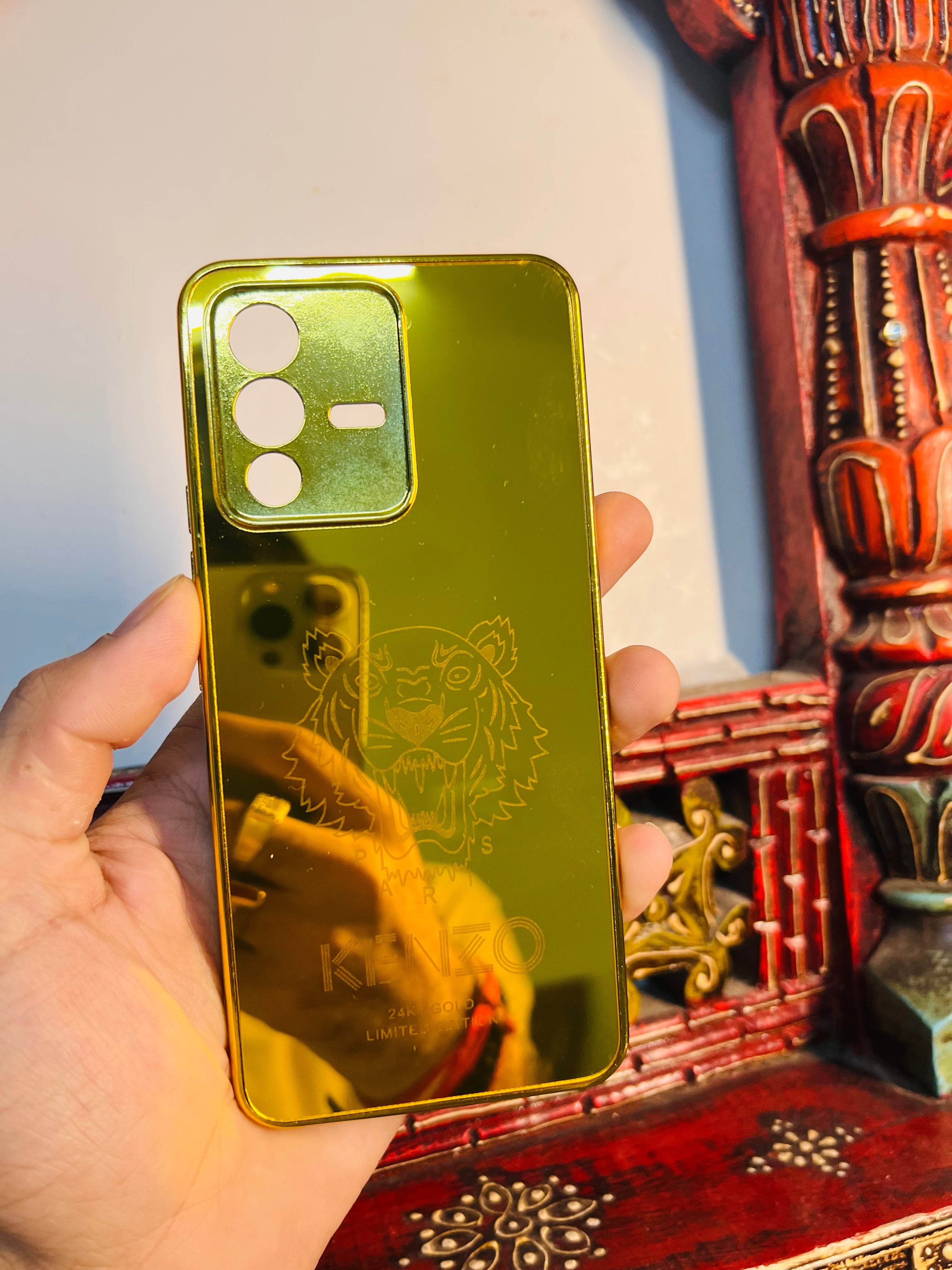 Vivo V23 5G Gold Plated Back Case Cover - Kenzo - Guleel