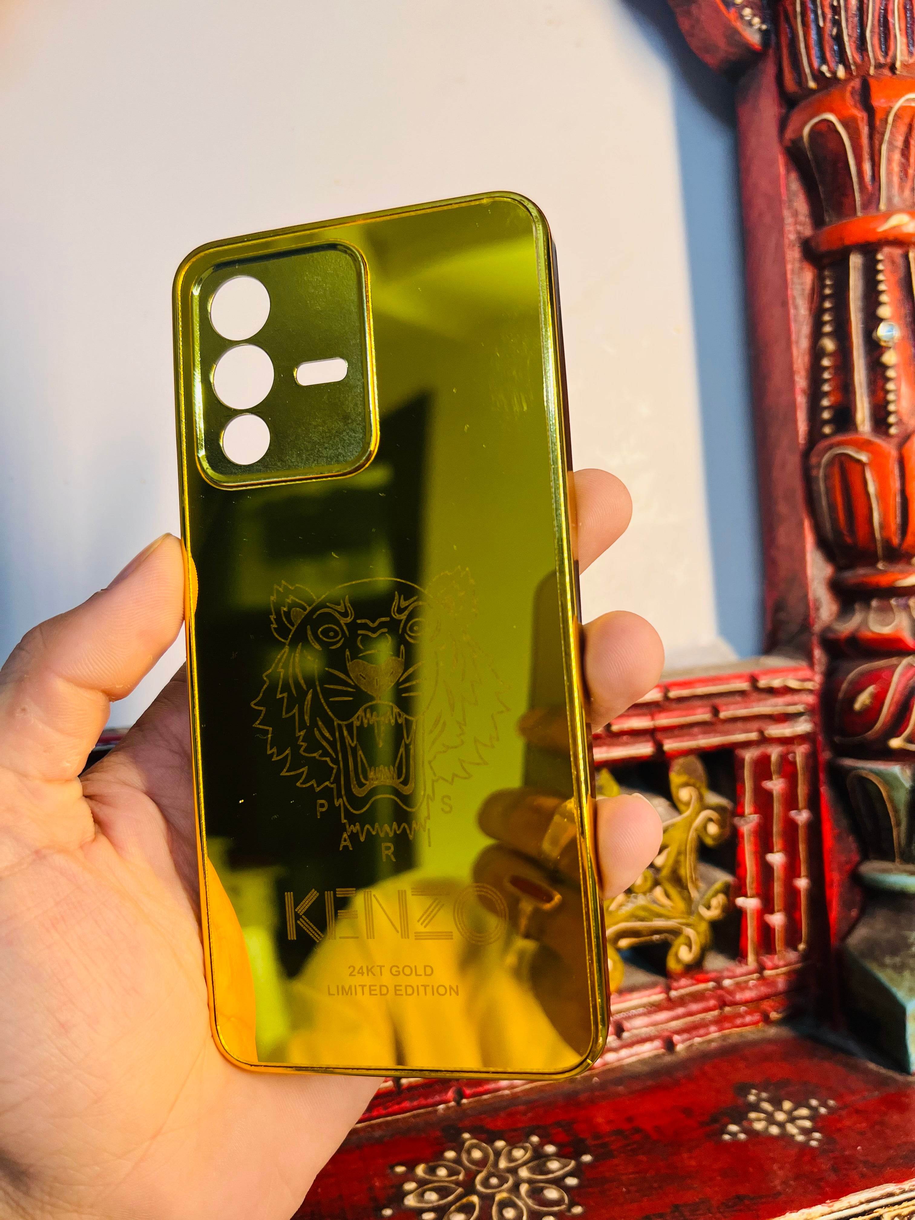 Vivo V23 5G Gold Plated Back Case Cover - Kenzo - Guleel