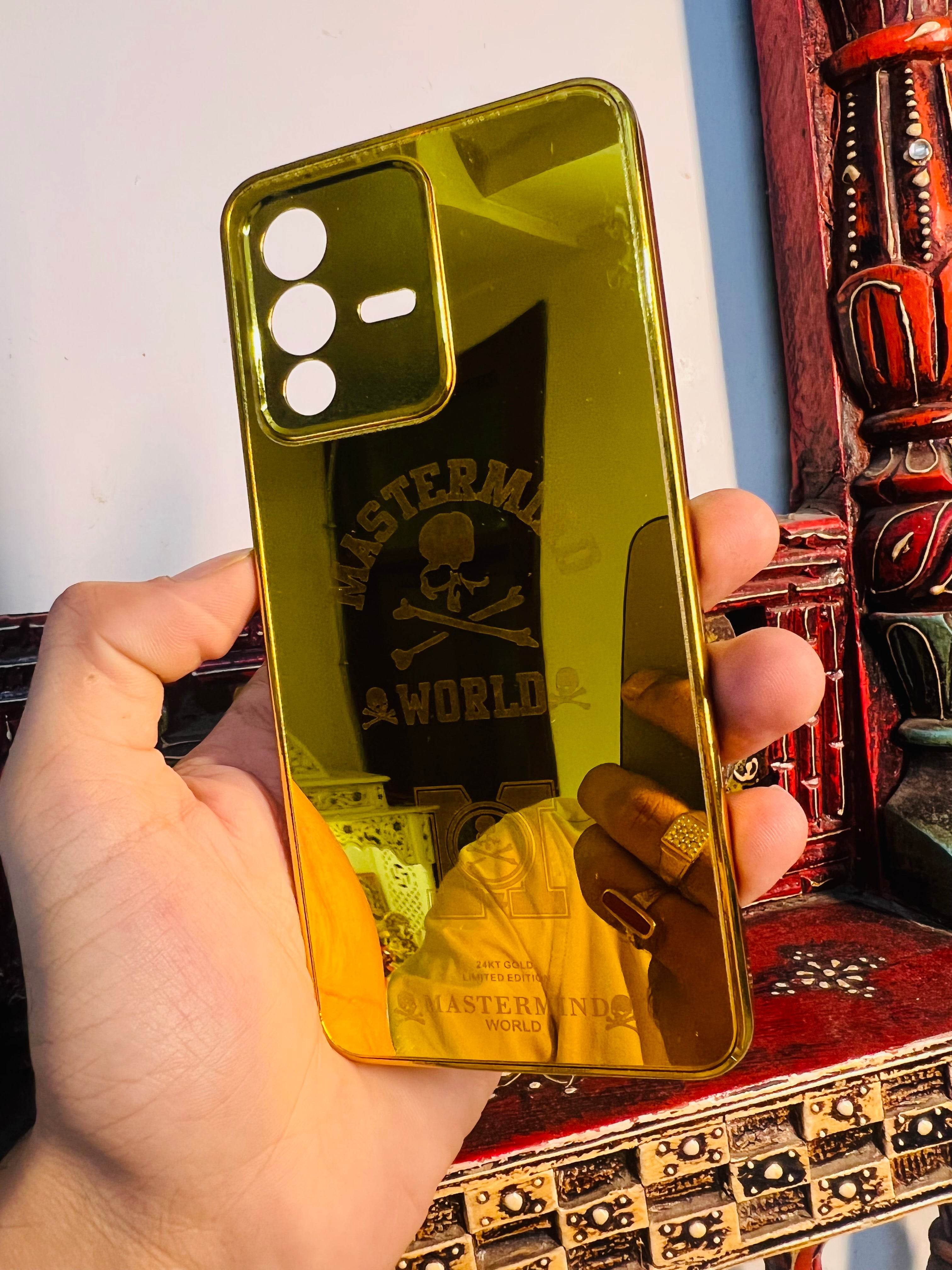 Vivo V23 5G Gold Plated Back Case Cover - Master Mind - Guleel