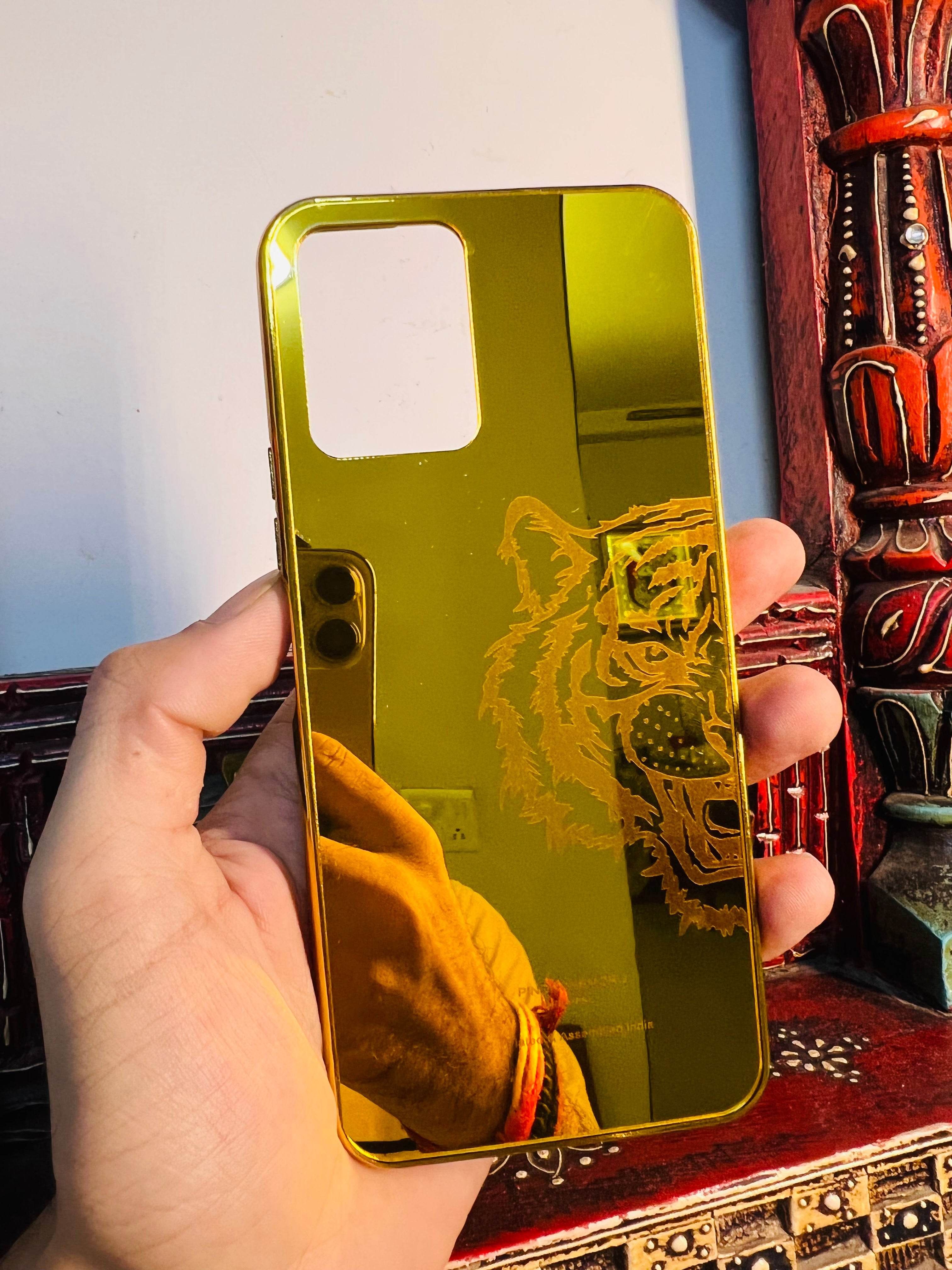 Gold Plated Back Case Cover - Tiger Right - Guleel
