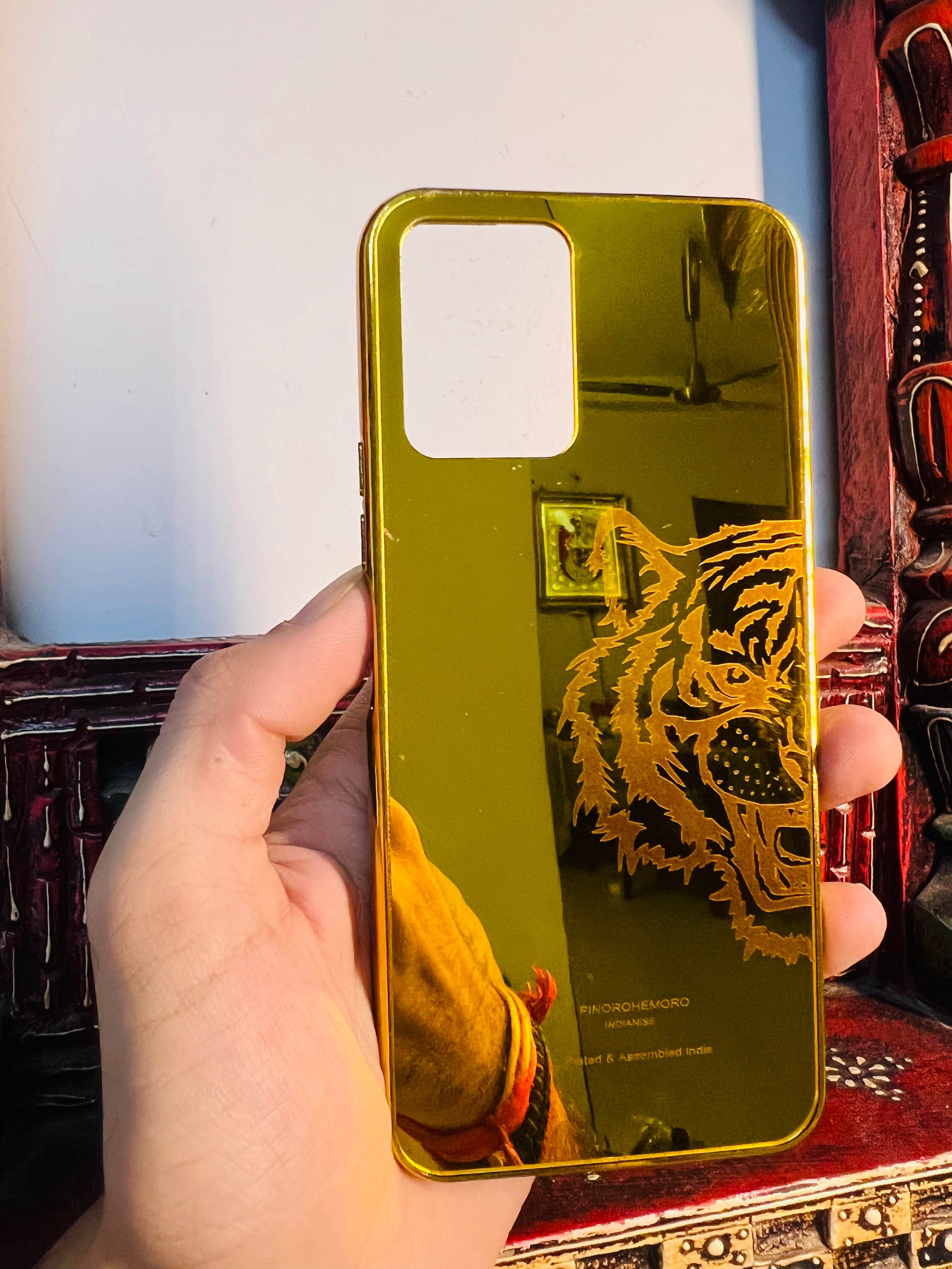 Gold Plated Back Case Cover - Tiger Right - Guleel