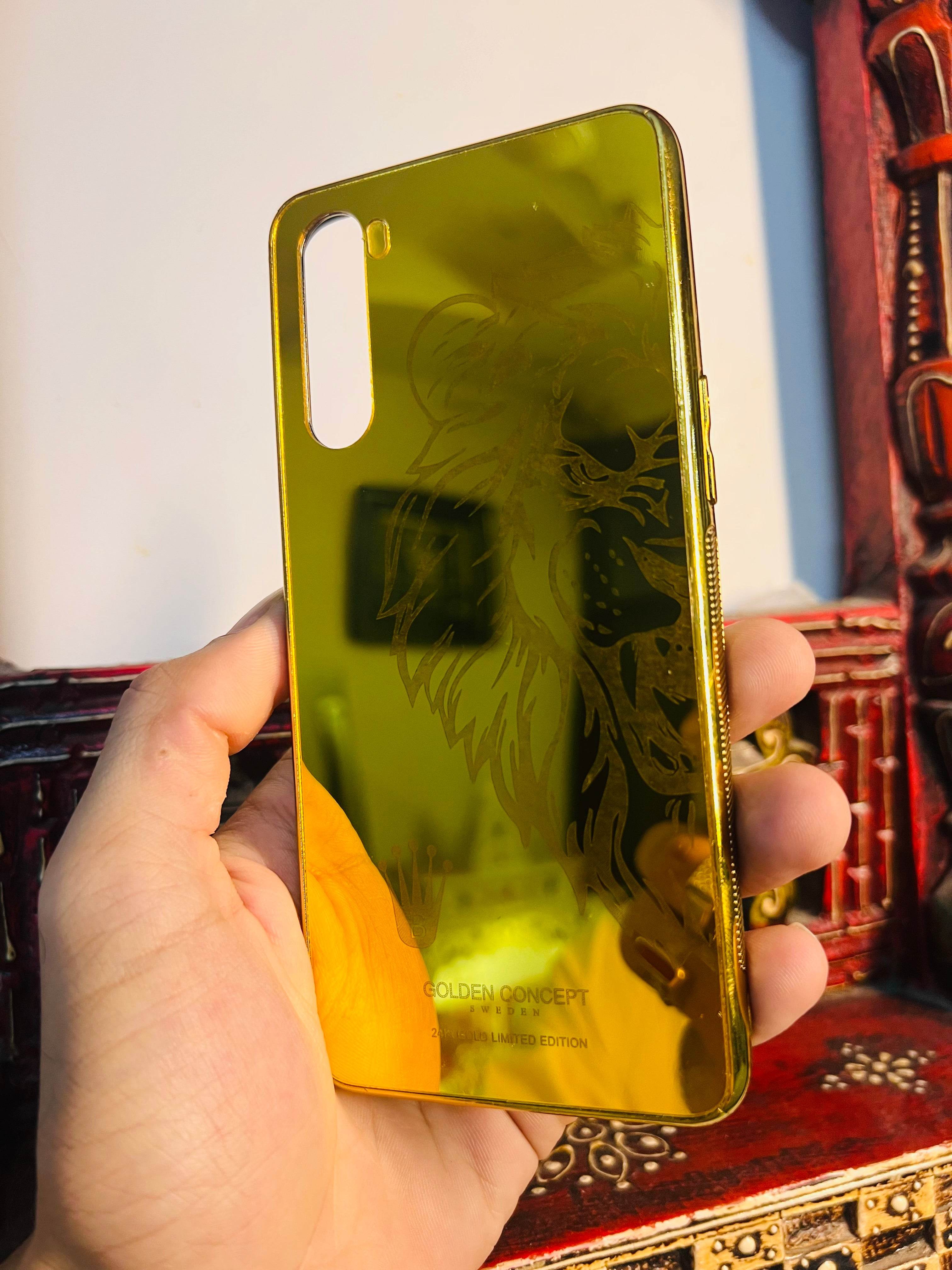 OnePlus Nord Gold Plated Back Case Cover - Big Lion Right - Guleel