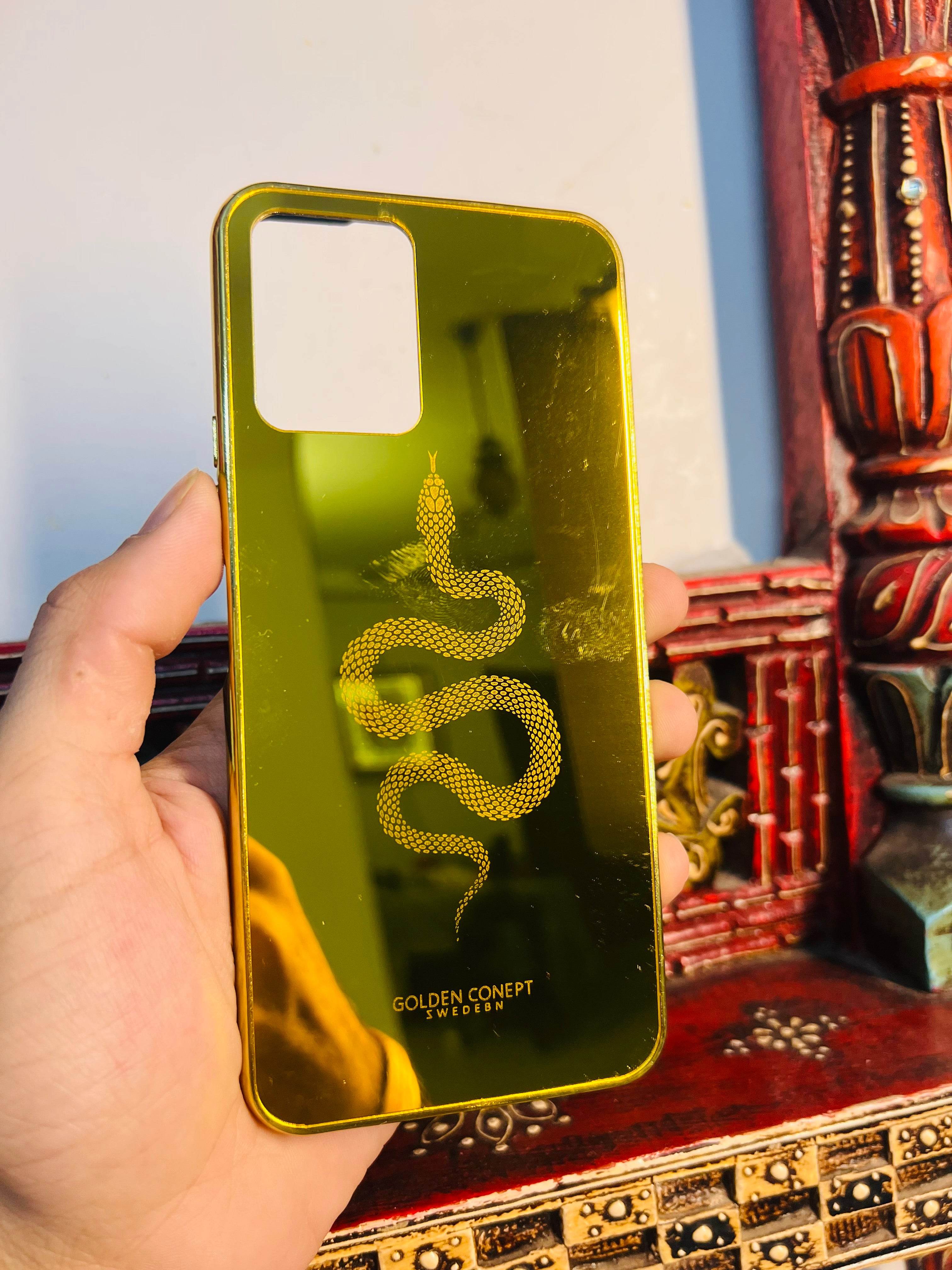 Premium Gold Plated Back Case Cover - Snake - Guleel