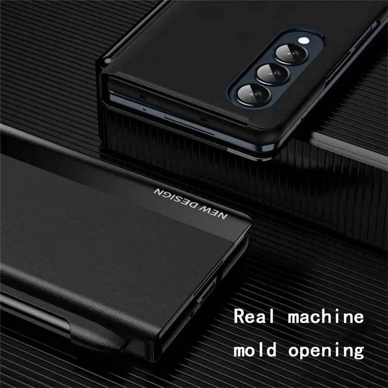 Samsung Galaxy Z Fold 3 Premium Shockproof Wallet Flip Cover with FREE PEN - Green - Guleel