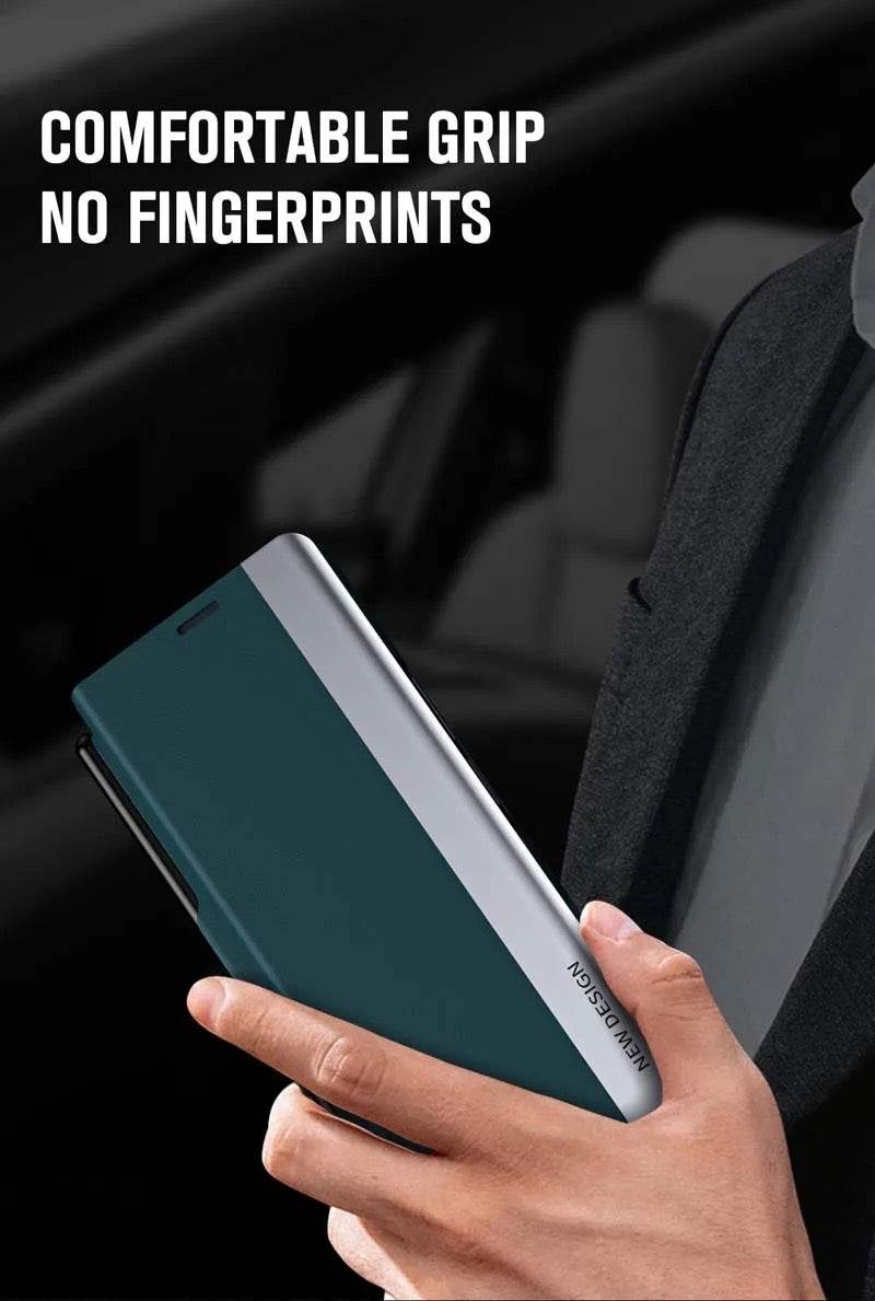 Samsung Galaxy Z Fold 3 Premium Shockproof Wallet Flip Cover with FREE PEN - Green - Guleel