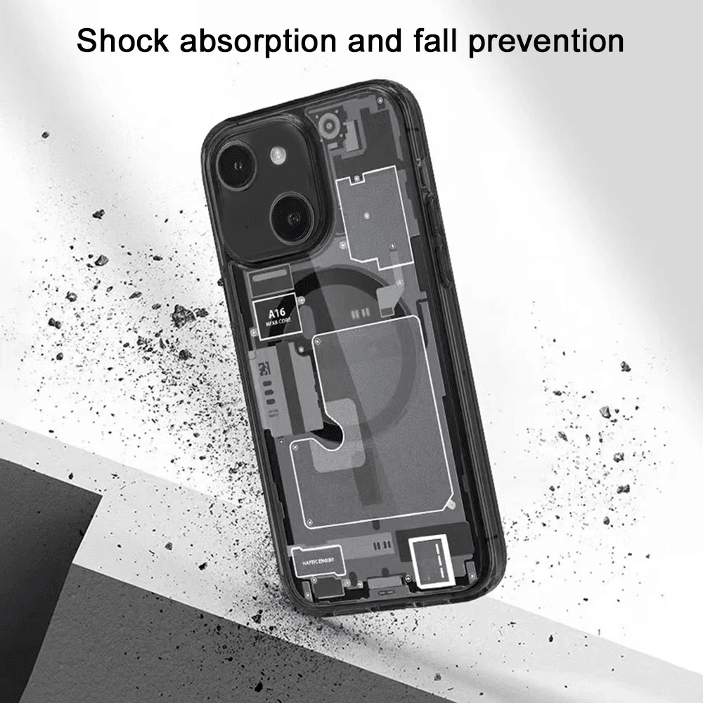 iPhone 14 Premium Magsafe Compatible Shockproof Case Cover - White - Guleel