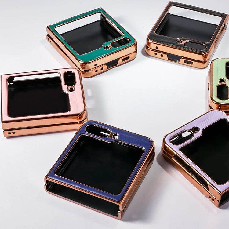 Samsung Galaxy Z Flip 3 Premium Leather Zigzag Wallet Cross Body FREE Strap Case - Black - Guleel