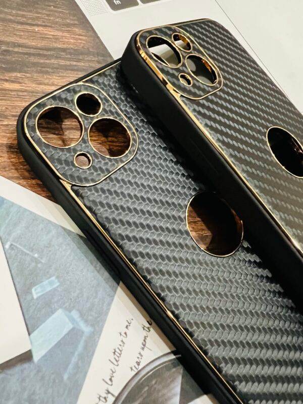 iPhone 13 Pro Premium Leather Mobile Cover – Black Red - Guleel