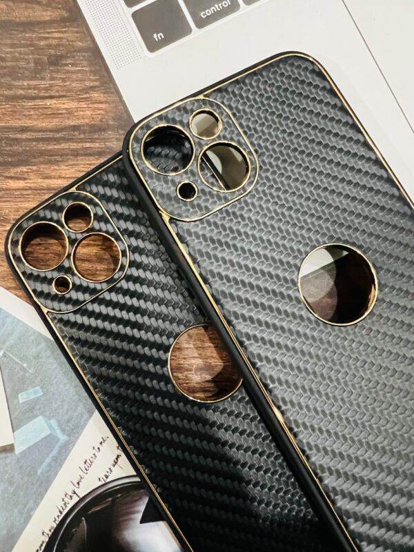 iPhone 13 Pro Premium Leather Mobile Cover – Black Red - Guleel