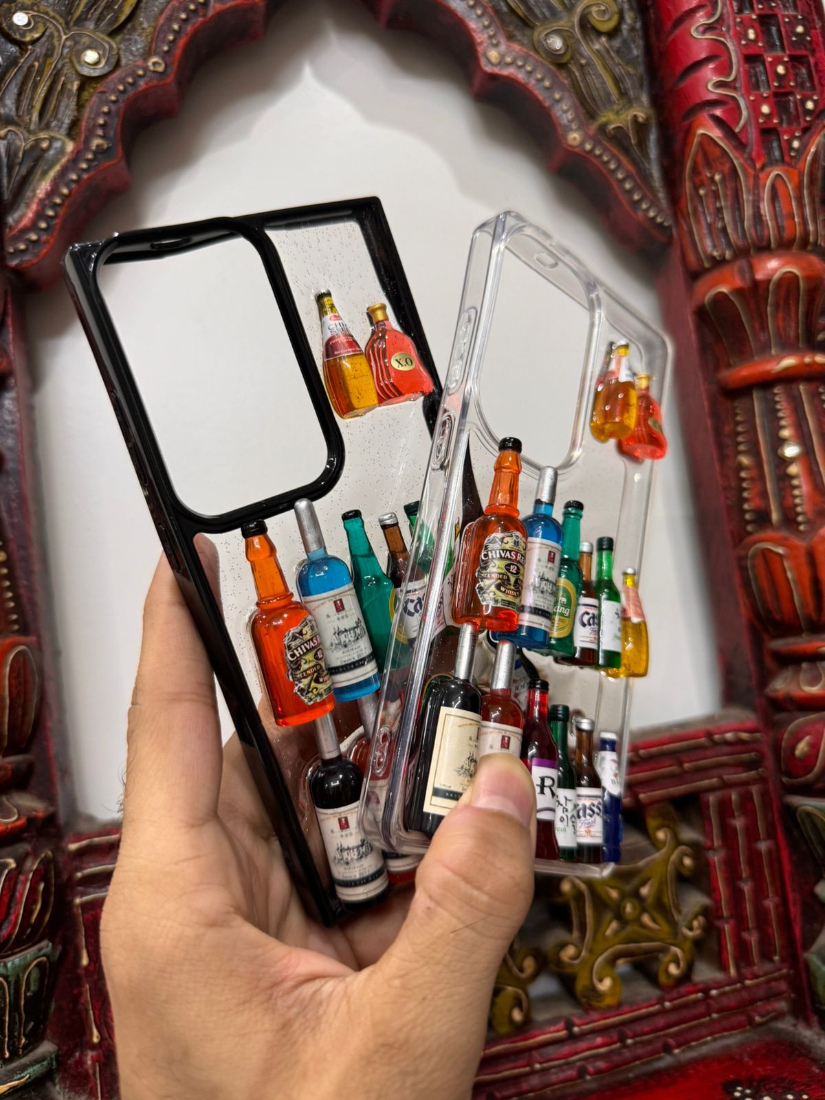 Premium Shockproof 3D Bottles Transparent Case