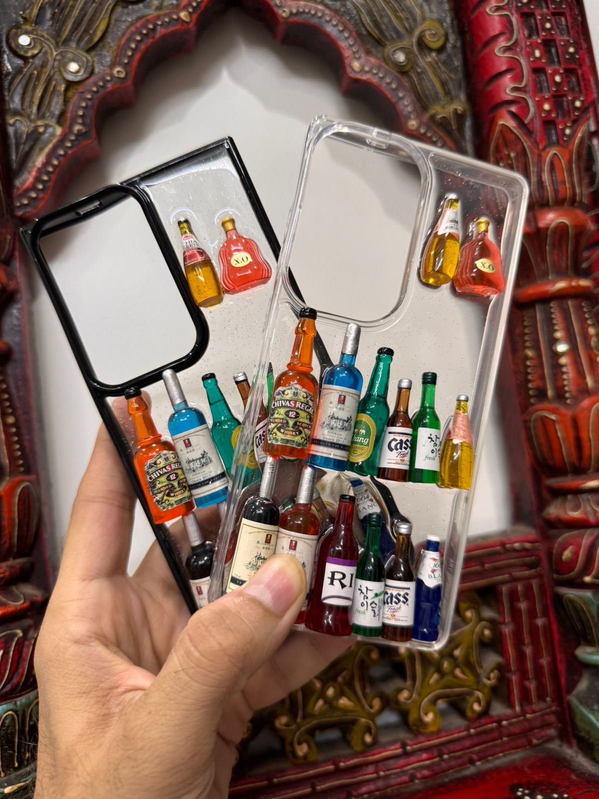 Premium Shockproof 3D Bottles Transparent Case