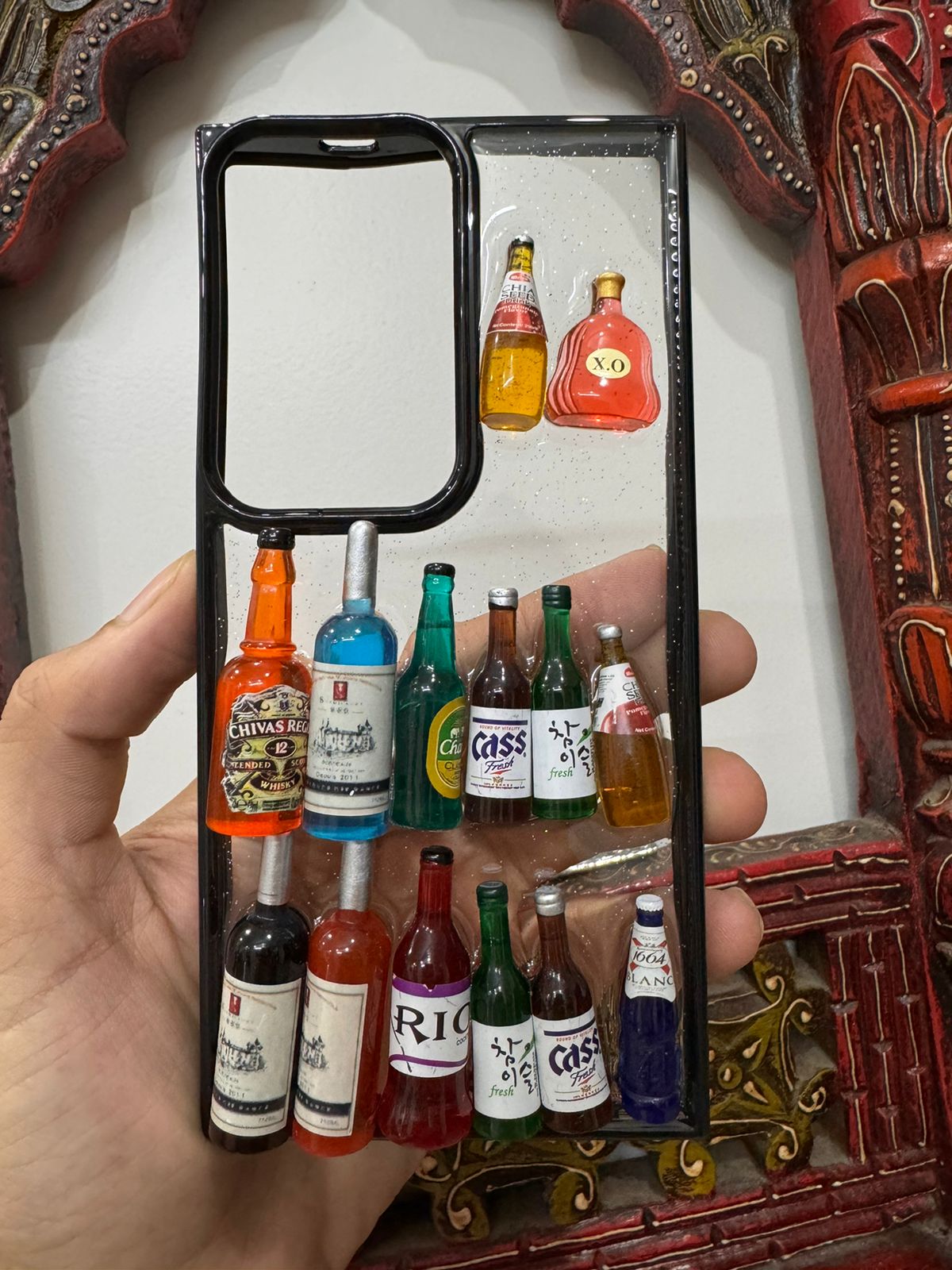 Premium Shockproof 3D Bottles Transparent Case