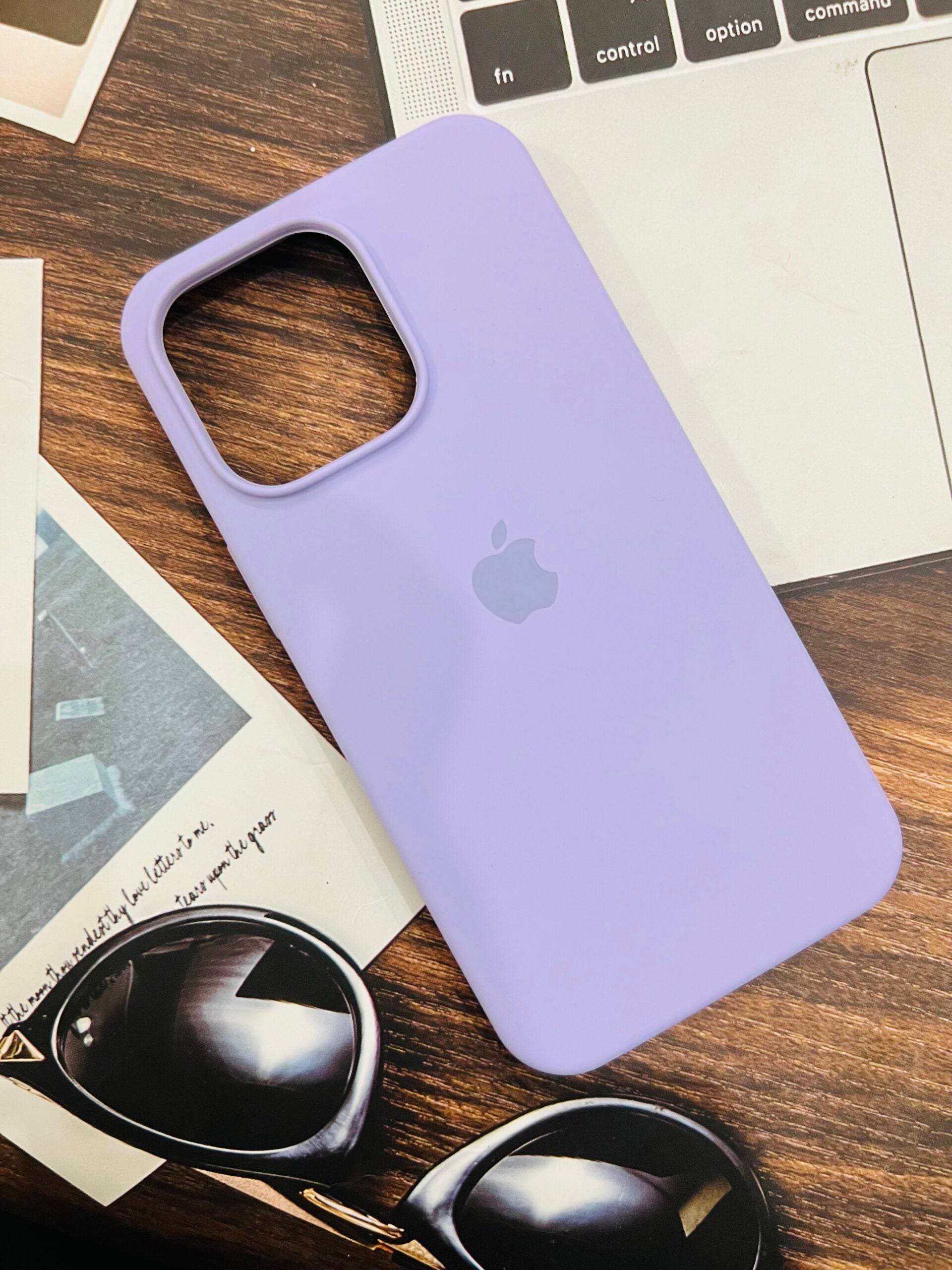 iPhone 13 Premium Original Logo Silicone Case - Lavender - Guleel