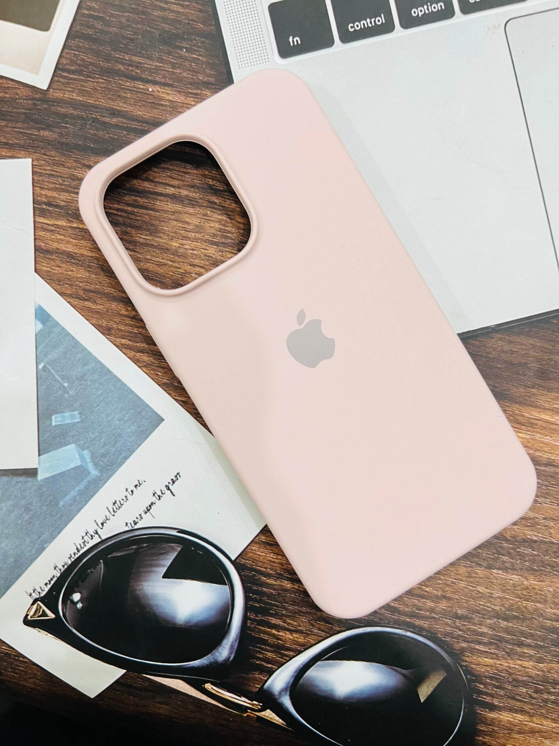 iPhone 13 Pro Premium Original Logo Silicone Case - Rose Gold - Guleel