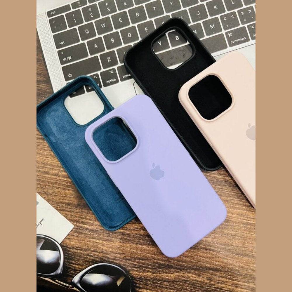 iPhone 13 Pro Max Premium Original Logo Silicone Case - Lavender - Guleel