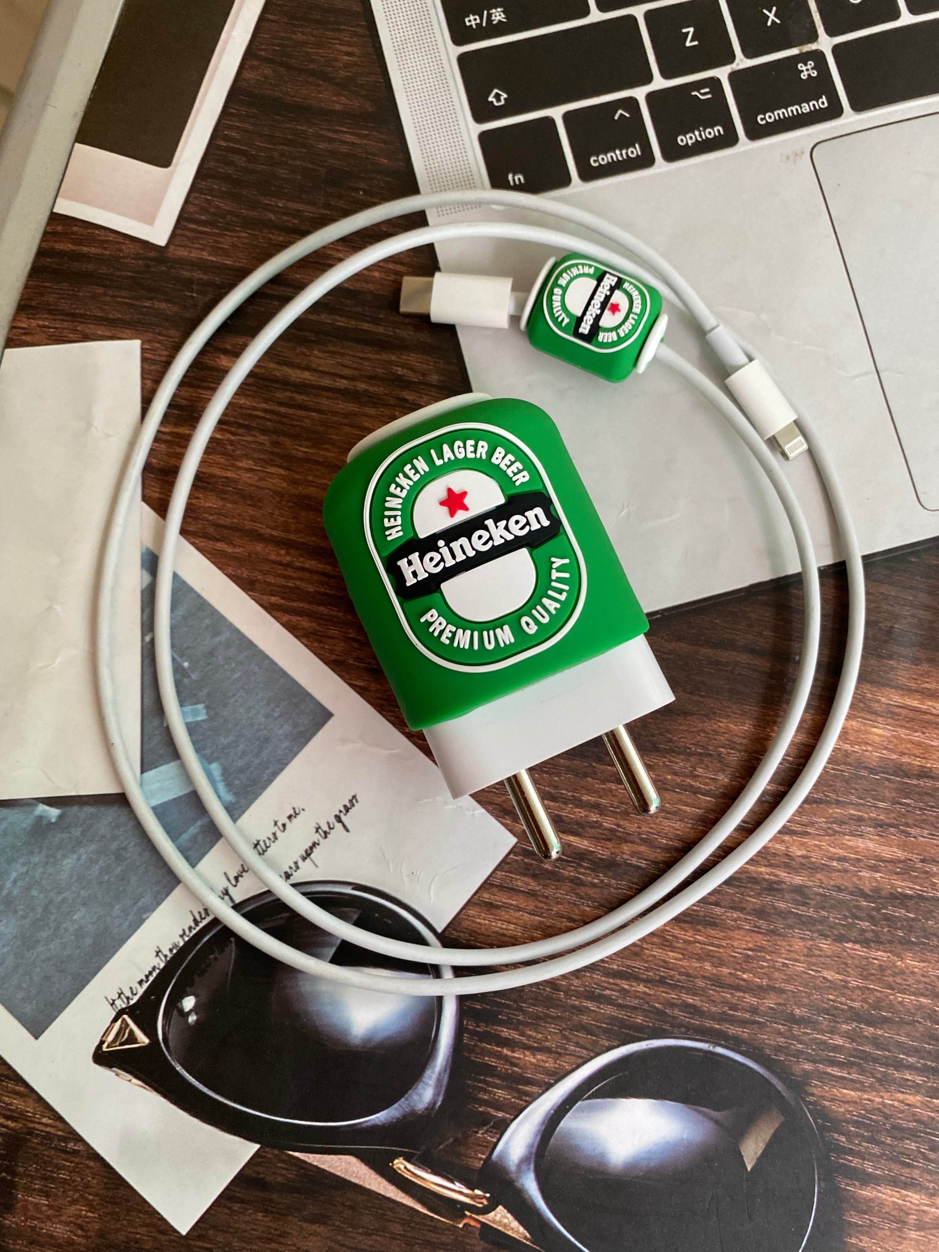 Silicone Cartoon iPhone Charger Case Cover for 18-20W Chargers - Hein Ken (with Wire Cover) - Guleel